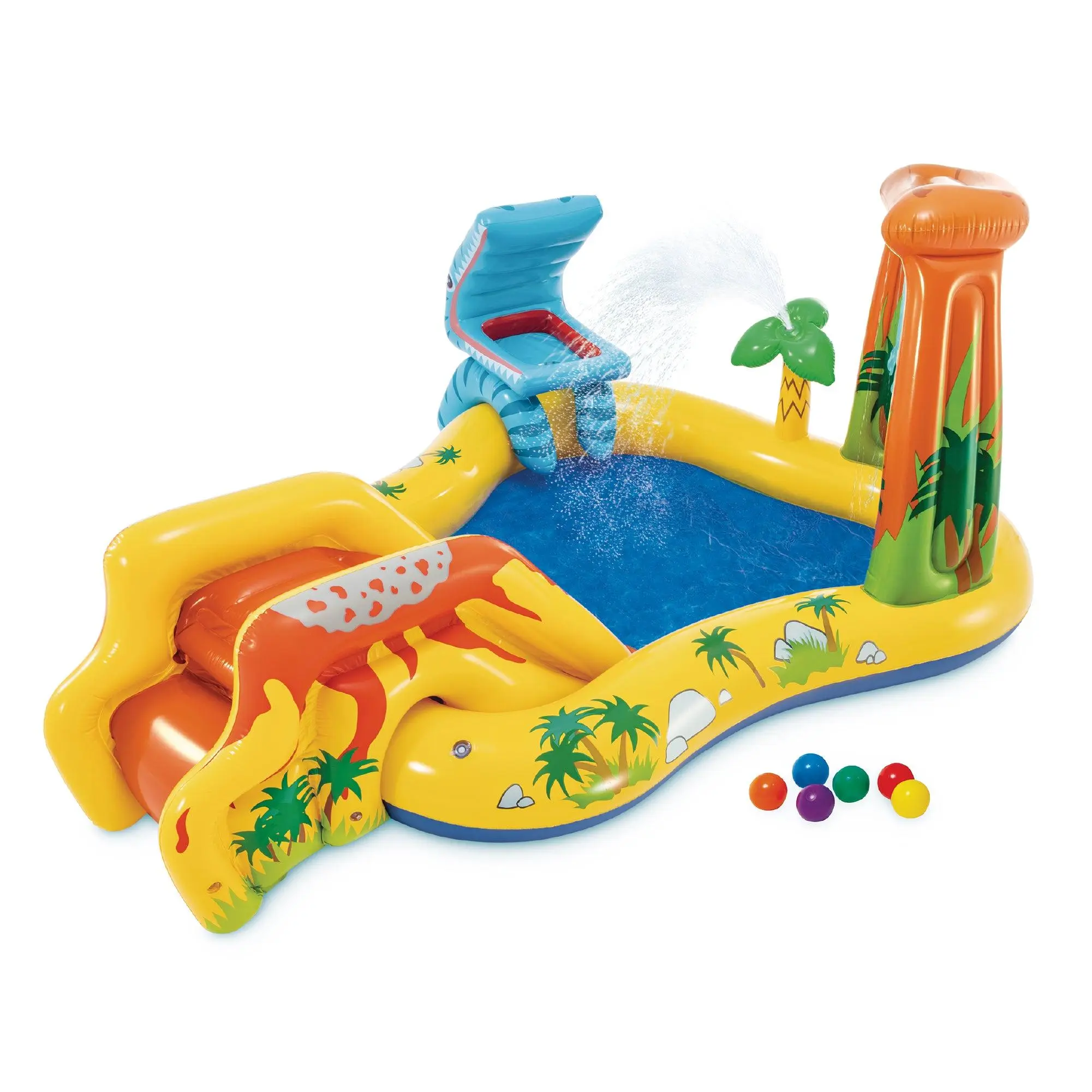 Inflatable Kids Dinosaur Play Center Outdoor Water Park Pool with Slide