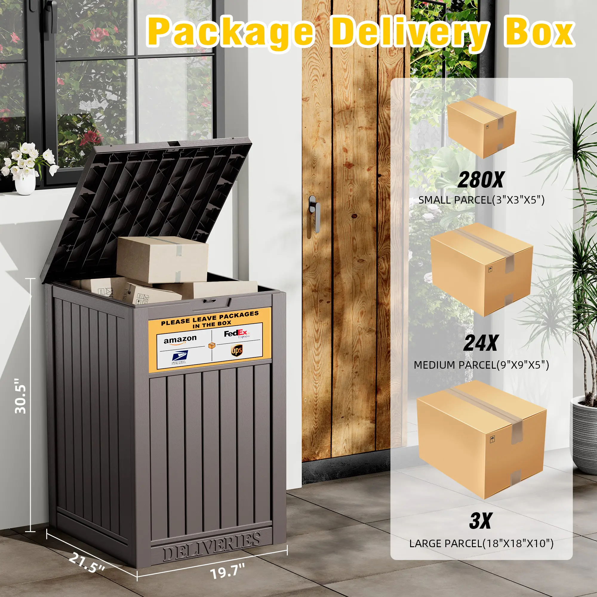 Anti-Theft Lockable Storage Box – Waterproof Outdoor Package Delivery Box with Large Secure Capacity