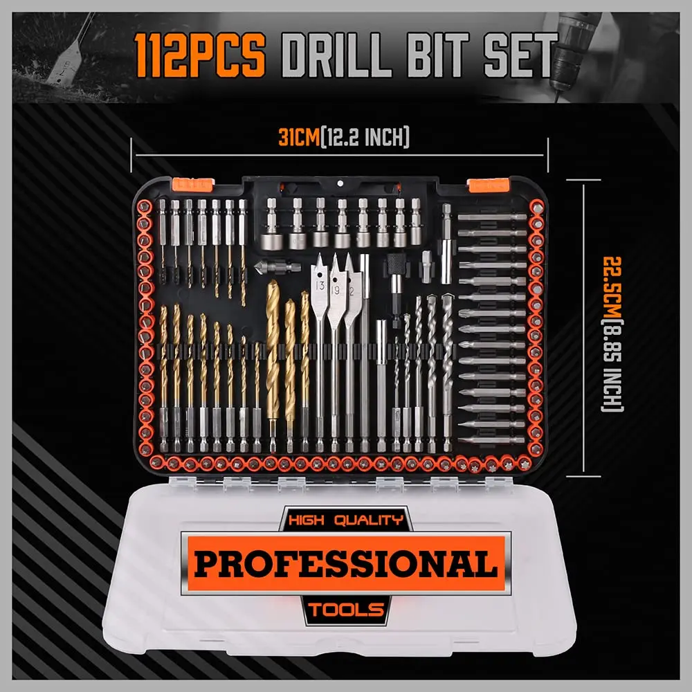 Drill Bit Set - 246 PCS Comprehensive Premium Quality Drill Bits Kit for Wood Metal Cement Drilling & Screw Driving, Full Combo Kit