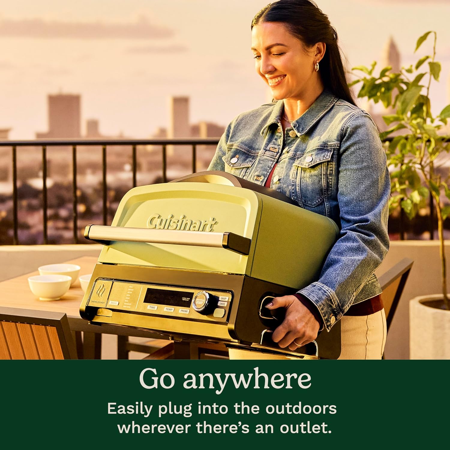 8-in-1 Outdoor Electric BBQ Grill & Smoker – Air Fryer Combo with Smart Probe, Portable Patio Grill