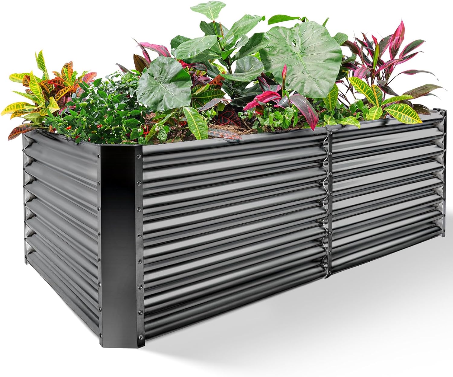 Galvanized Raised Garden Bed, Planter Boxes Outdoor, Raised Garden Beds Outdoor for Vegetables, Flowers, Herbs