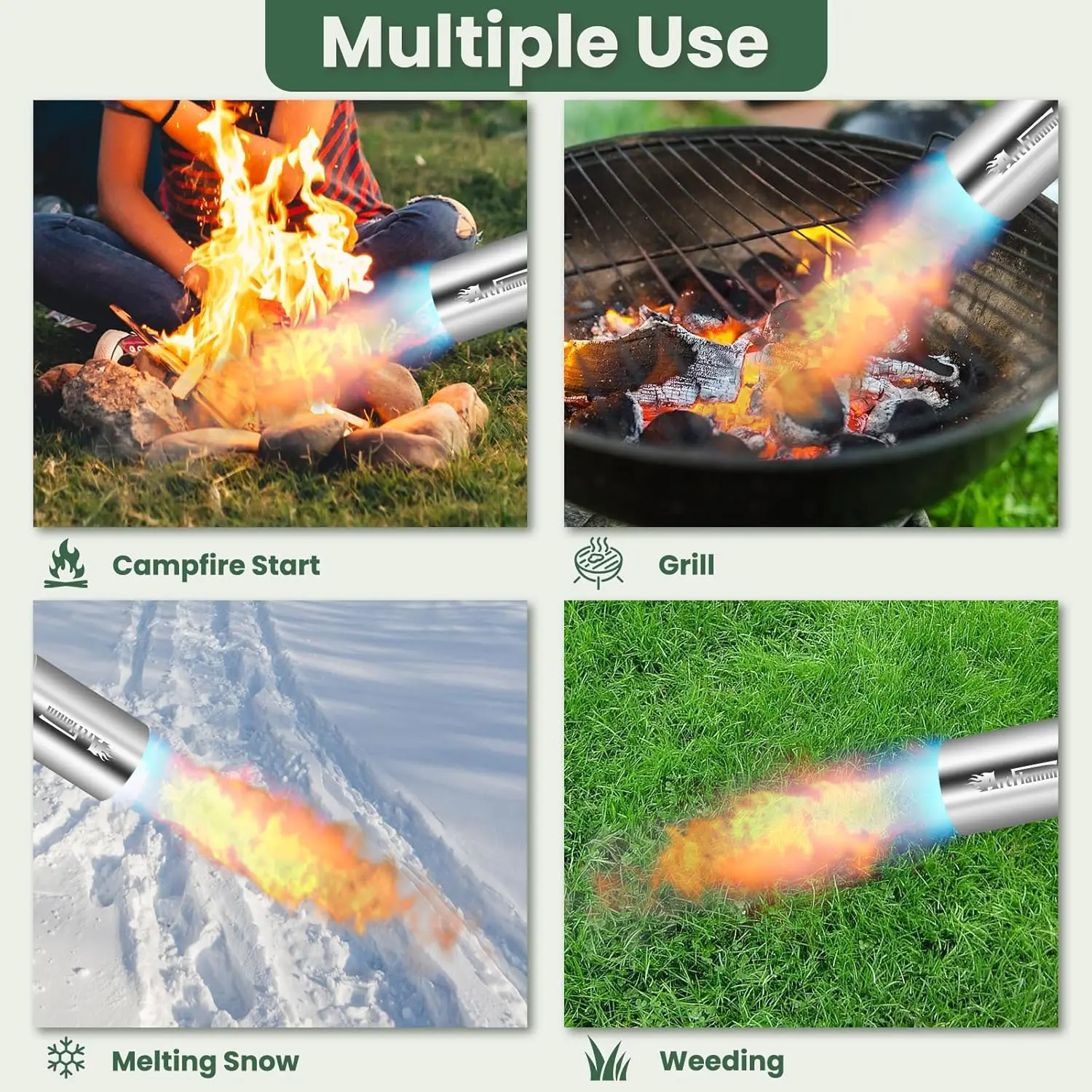 Propane Torch Weed Burner Kit with Storage Bag, Weed Torch with 10 FT Hose, Self Igniter Weed Flame Torch for Fire Pit, Roofing(Propane Tank Not Included)