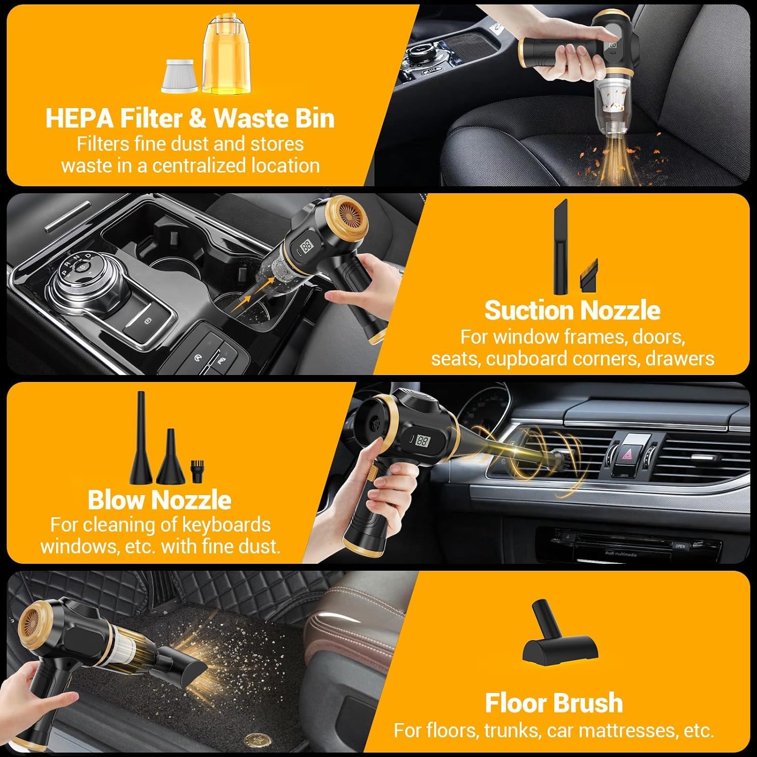 Portable Cordless Car Vacuum Cleaner