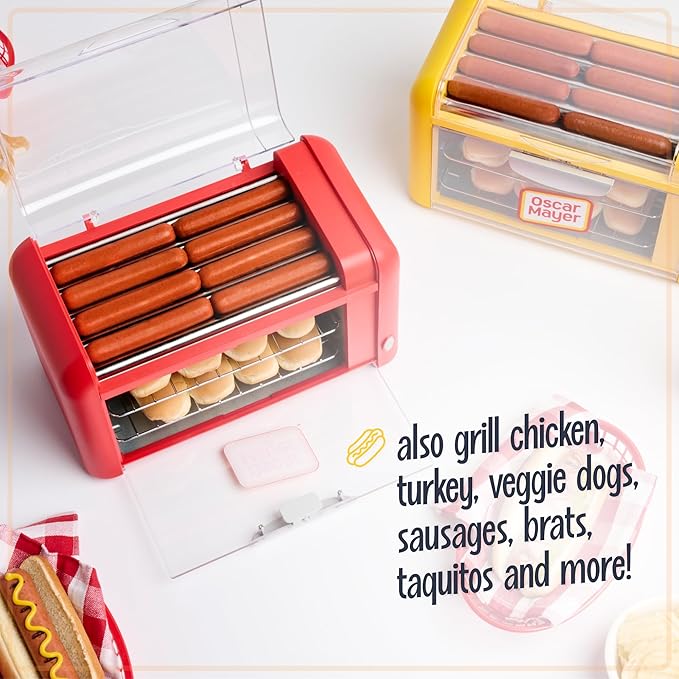Hot Dog Roller & Bun Warmer – Easy Indoor Hot Dog Cooker for Parties, Game Days & Family Fun