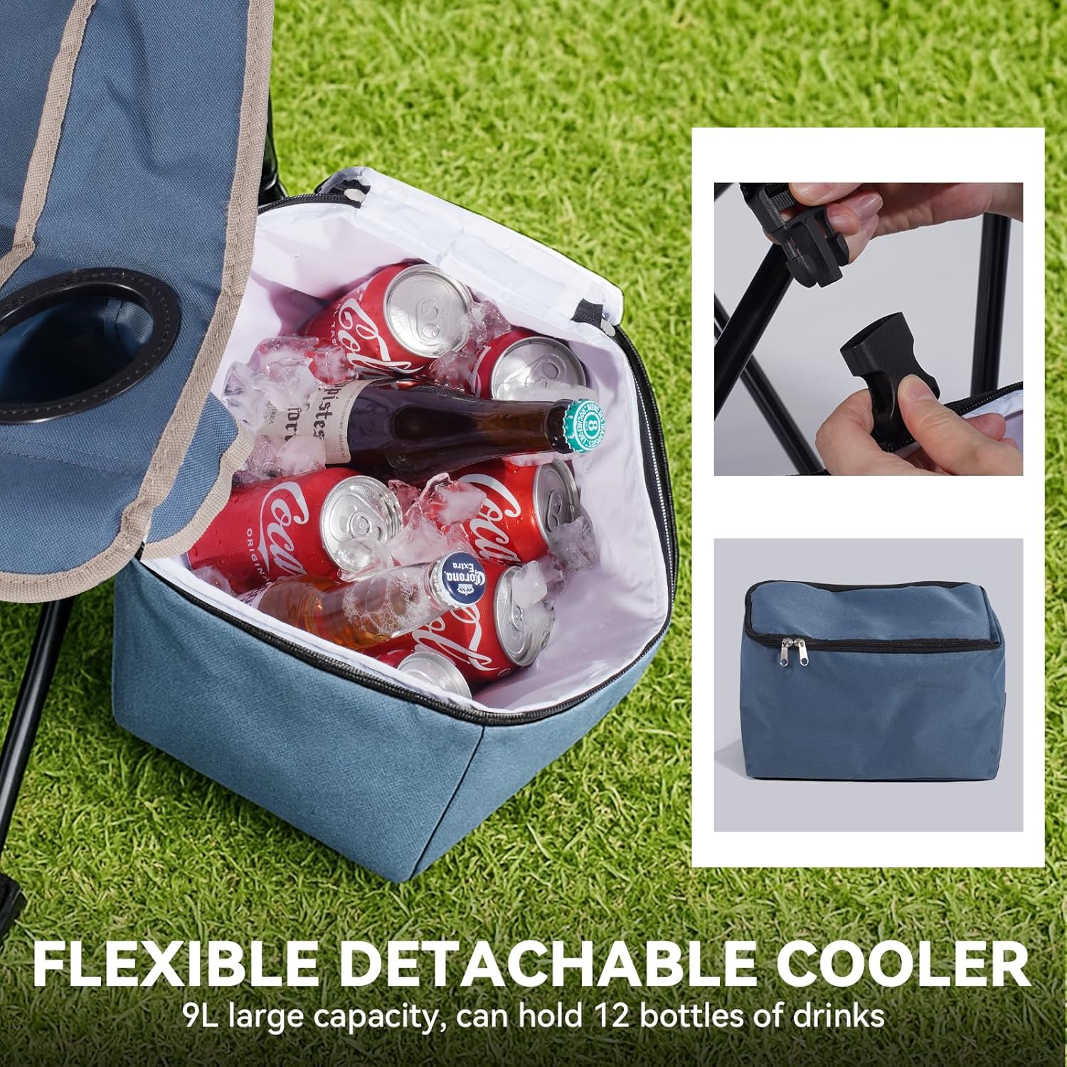 Double Beach Chair With Canopy Shade Camping Chair With Canopy Oversized Double Camping Chair With Canopy Folding Loveseat Chair With Two Cup Holders and Cooler Bag For Camping,Beach, Fishing