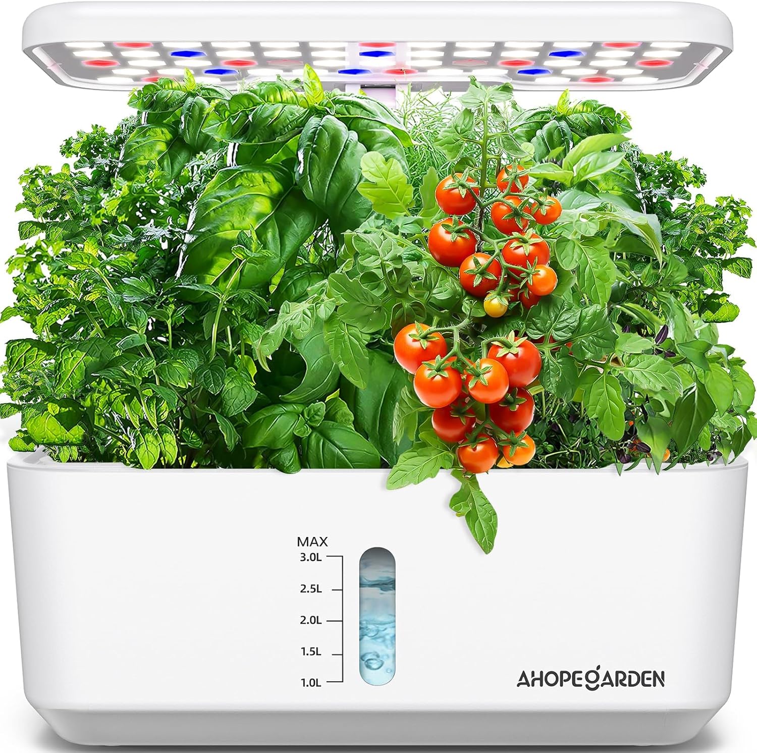 Indoor Garden Hydroponics Growing System: 10 Pods Plant Germination Kit Herb Vegetable Growth Lamp Countertop with LED Grow Light