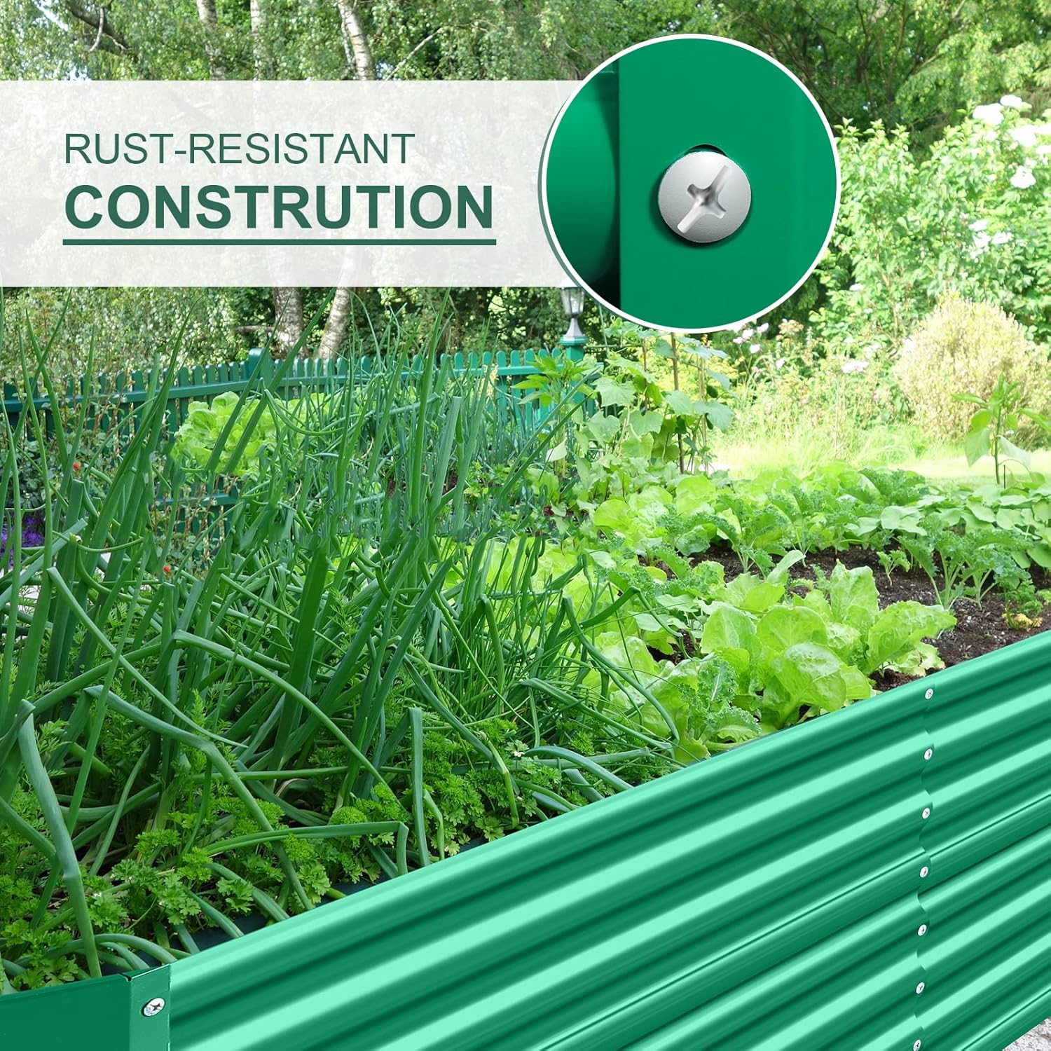 Galvanized Raised Garden Bed, Planter Boxes Outdoor, Raised Garden Beds Outdoor for Vegetables, Flowers, Herbs
