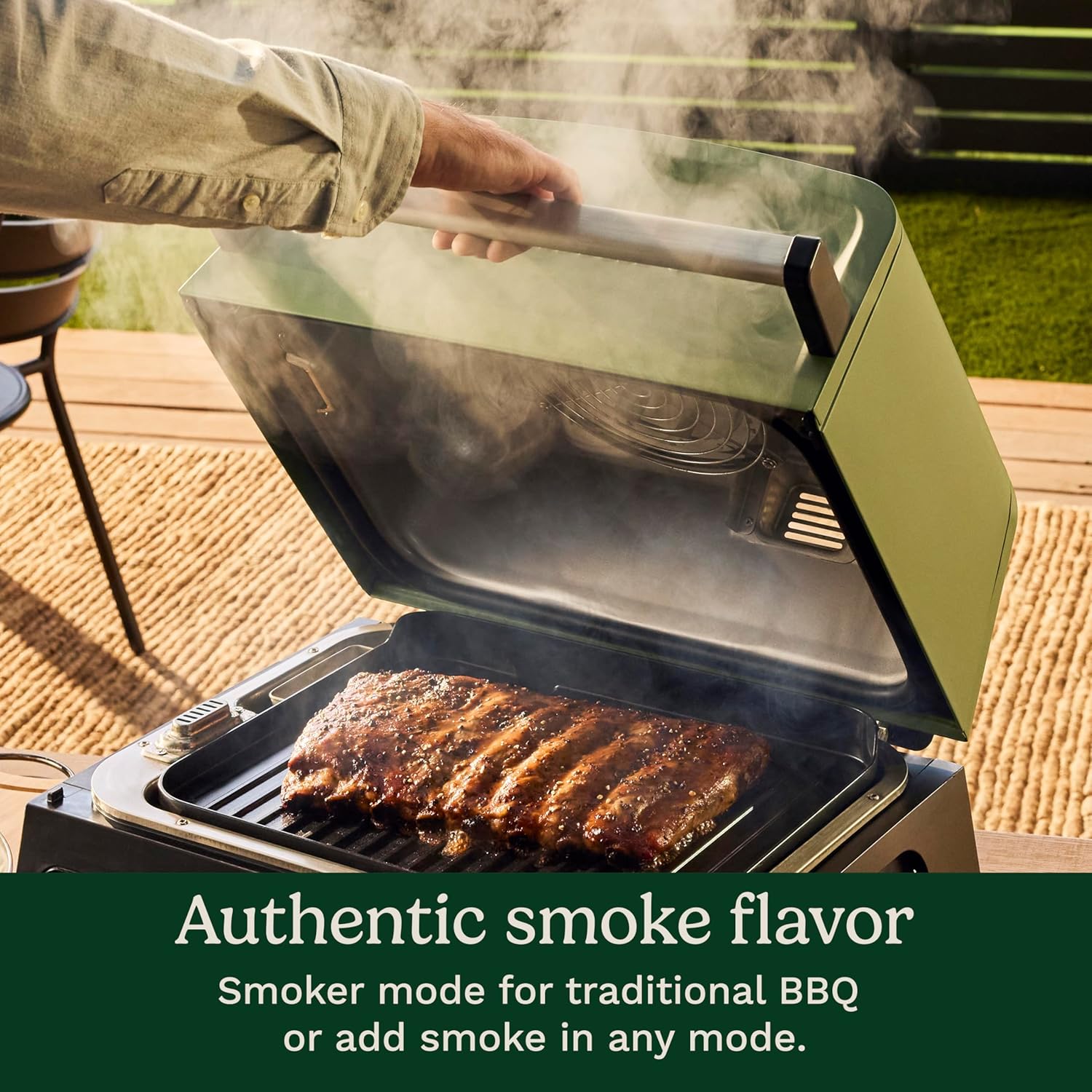 8-in-1 Outdoor Electric BBQ Grill & Smoker – Air Fryer Combo with Smart Probe, Portable Patio Grill
