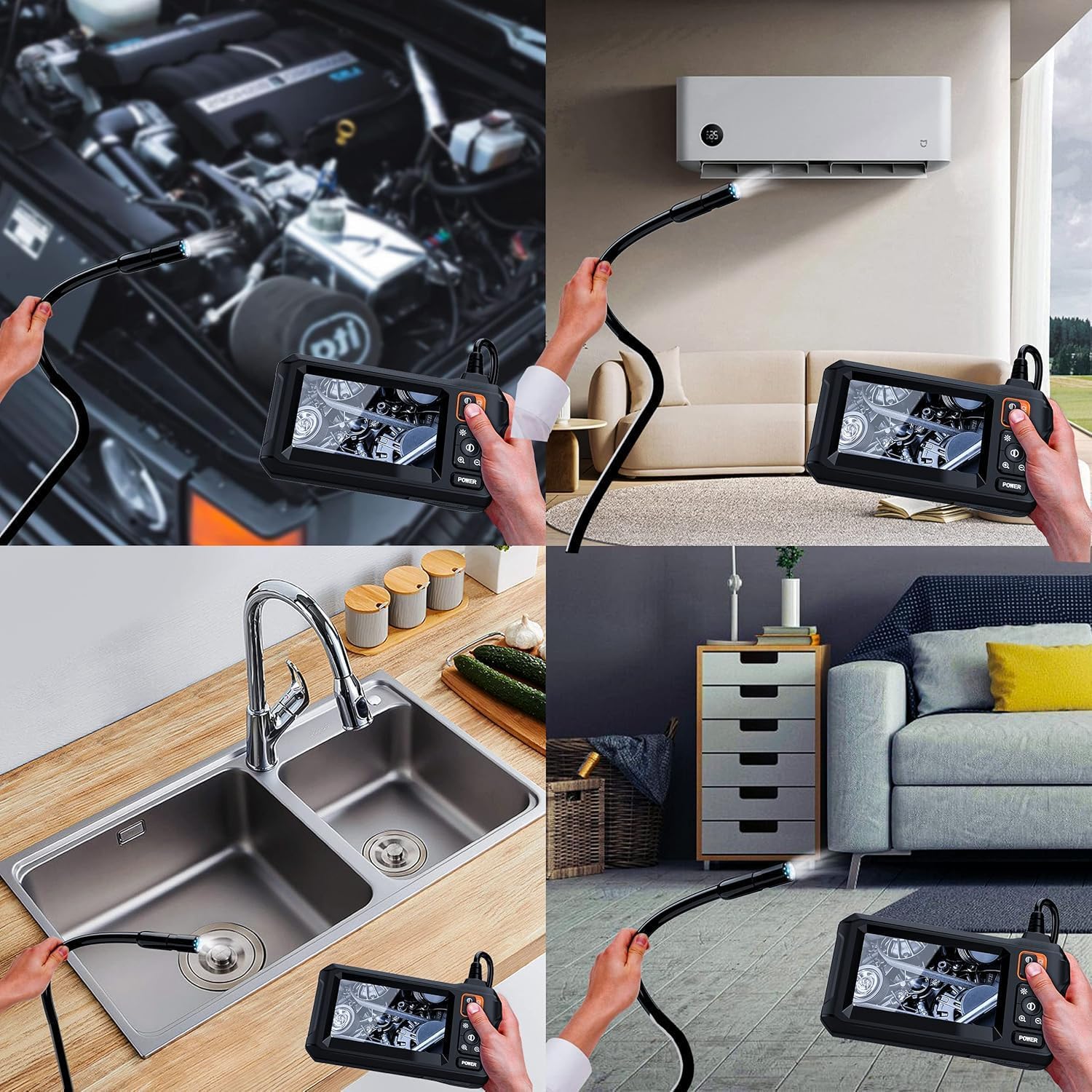 Pro HD 4.3" Screen Industrial Endoscope Camera (Plug & Play)