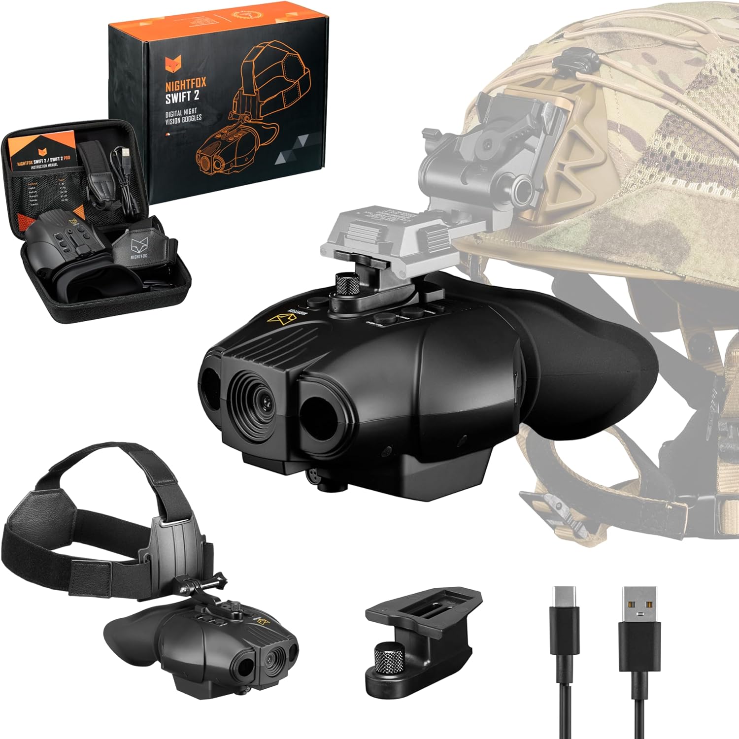 Professional Grade 4K Tactical Head-Mounted Digital Night Vision Goggles
