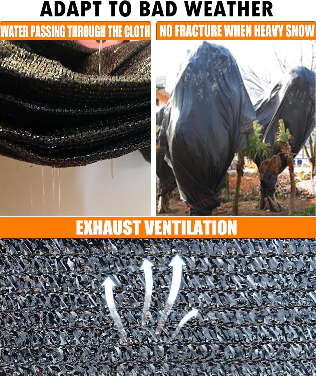 90%-95% Black Sun Shade Cloth 6FT x 20FT, Heavy Duty Outdoor Shade Netting with Reinforced Grommets, UV Resistant Breathable Fabric for Patio Garden Greenhouse Pergola Chicken Coop & Kennel