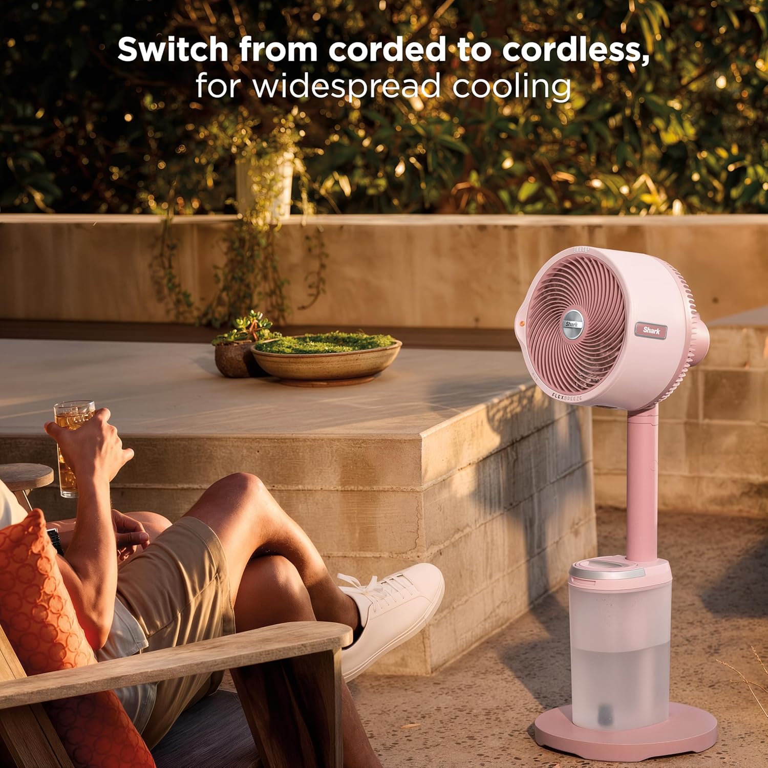 Mist Fan — Indoor & Outdoor, Integrated Misting, Pedestal to Tabletop, Corded or Cordless, Up to 24-Hr Battery, Oscillating