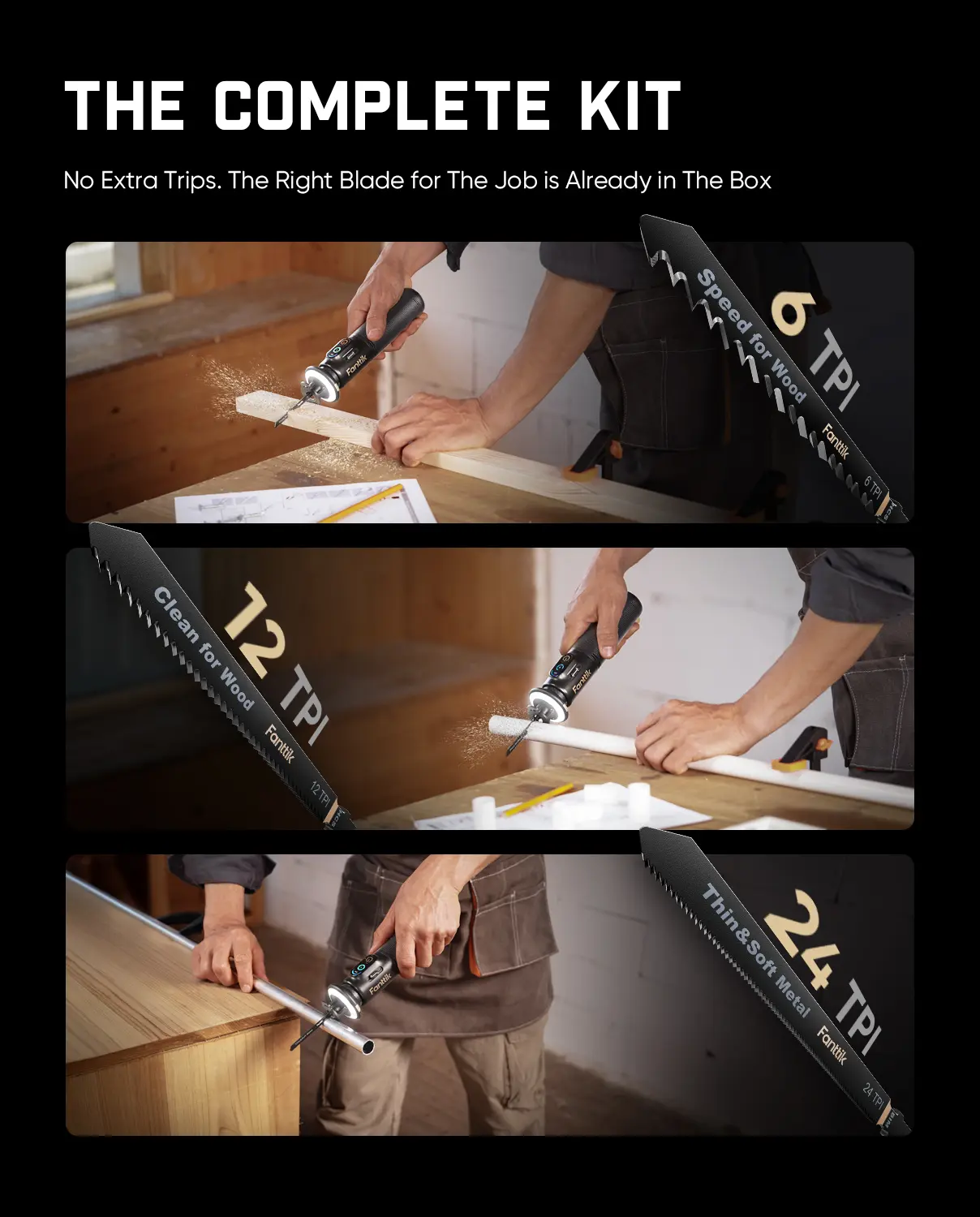 【FathersDayGift】 R11 Pro Brushless Cordless Mini Reciprocating Saw, 0–2200 SPM Variable Speed, Type-C Fast Charging, Tool-Free Blade Change, 5-Blade Kit for Wood, Metal & PVC