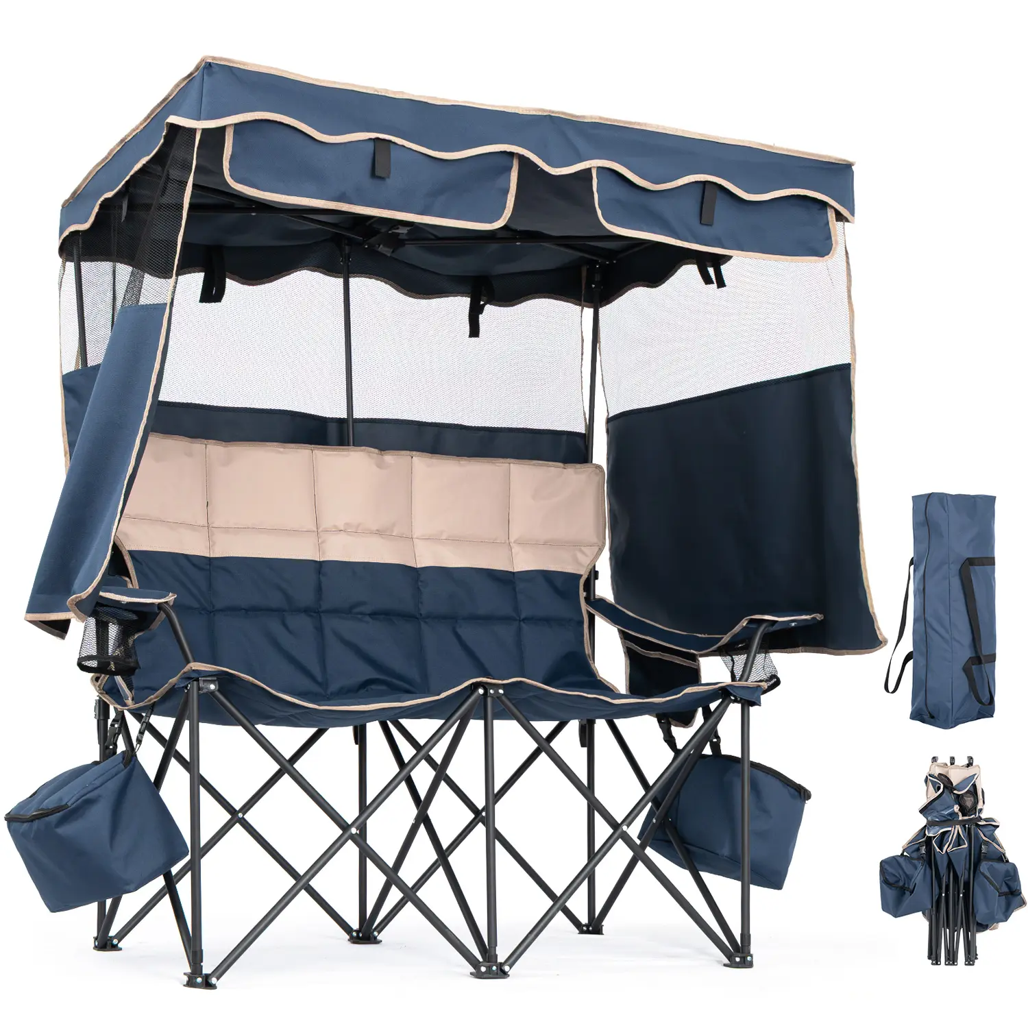 Double Camping Chair with Shade Canopy