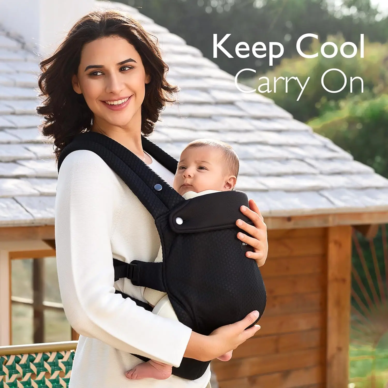 Ergonomic Baby Carrier – Lightweight, Hands-Free Comfort with Lumbar Support for Infants & Toddlers 7–44 lbs