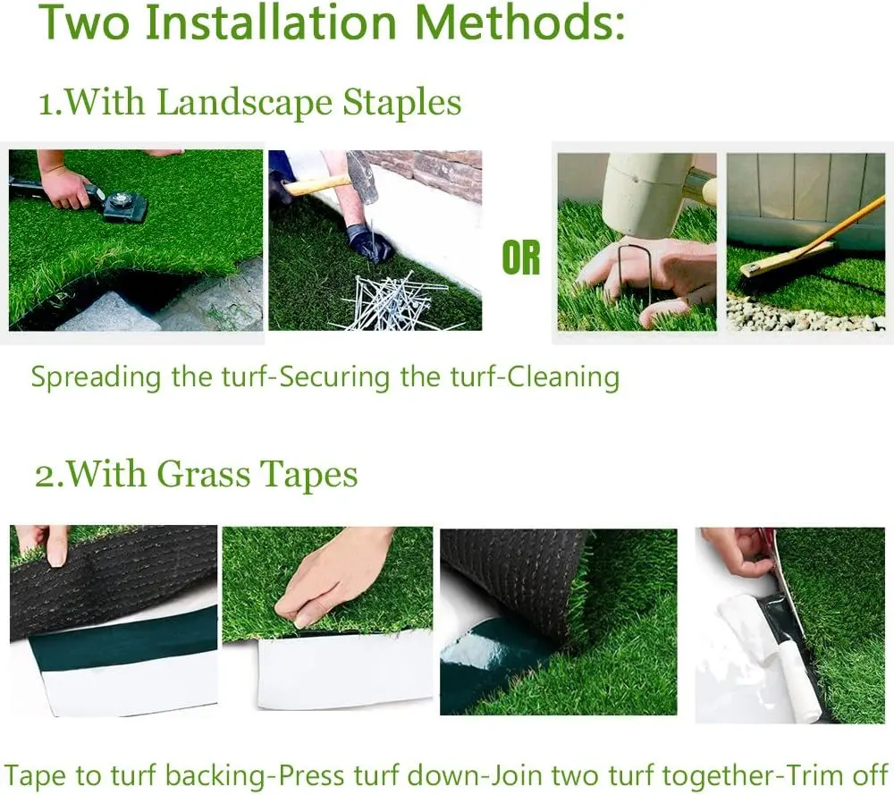 Realistic Artificial Grass Turf -5FTX10FT(50 Square FT), Thick Fake Grass Pet Dog Mat Pad with Drain Holes