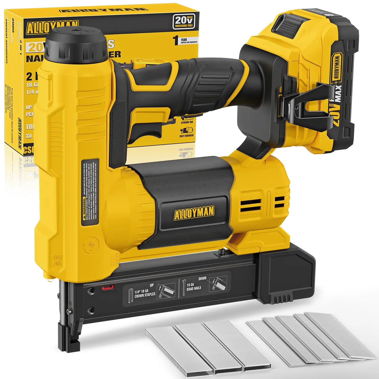 Pro-Grade 2-in-1 Cordless Brad Nailer & Electric Stapler Kit - 20V Max