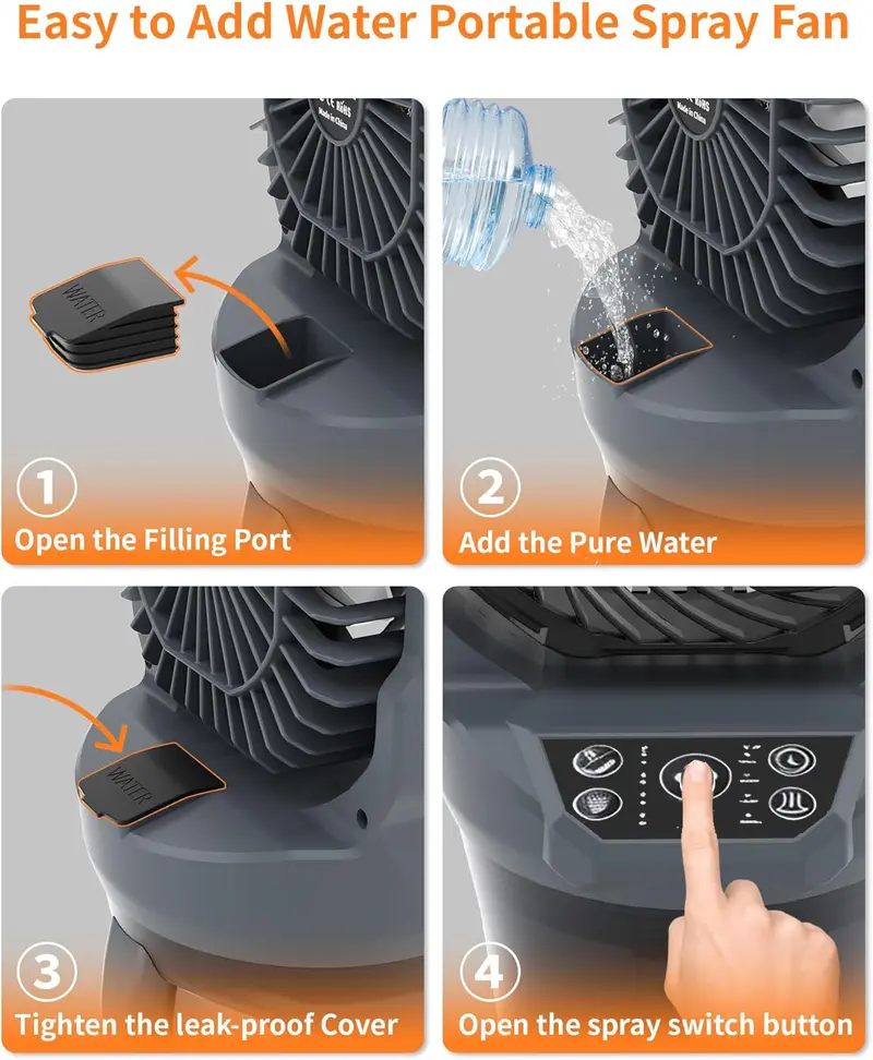 38000mA Portable Misting Fan