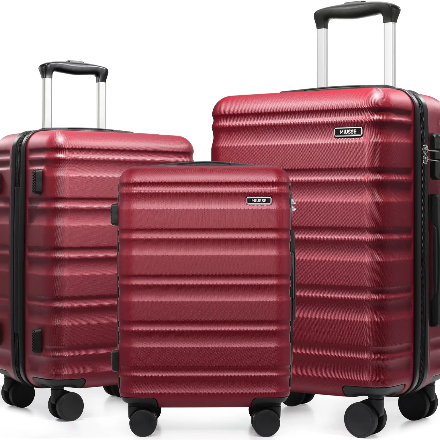 3-Piece Luggage Set 20"/24"/28" Hardside Suitcases with Double Spinner Wheels TSA Lock Lightweight Durable Travel Luggage Set #Summervibes