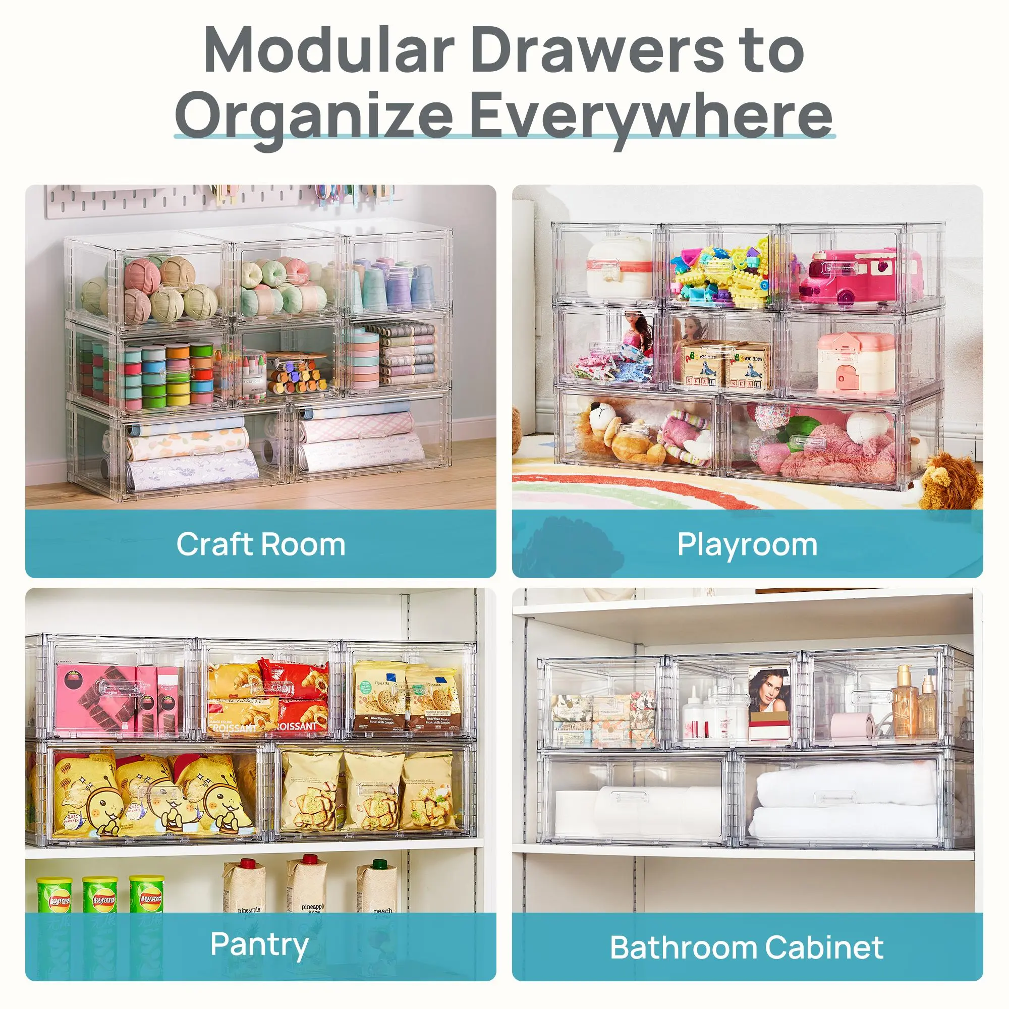Underbed Storage Drawers – Clear Stackable Dust-Proof Bins for Shoes, Clothes, Bedding & Seasonal Storage