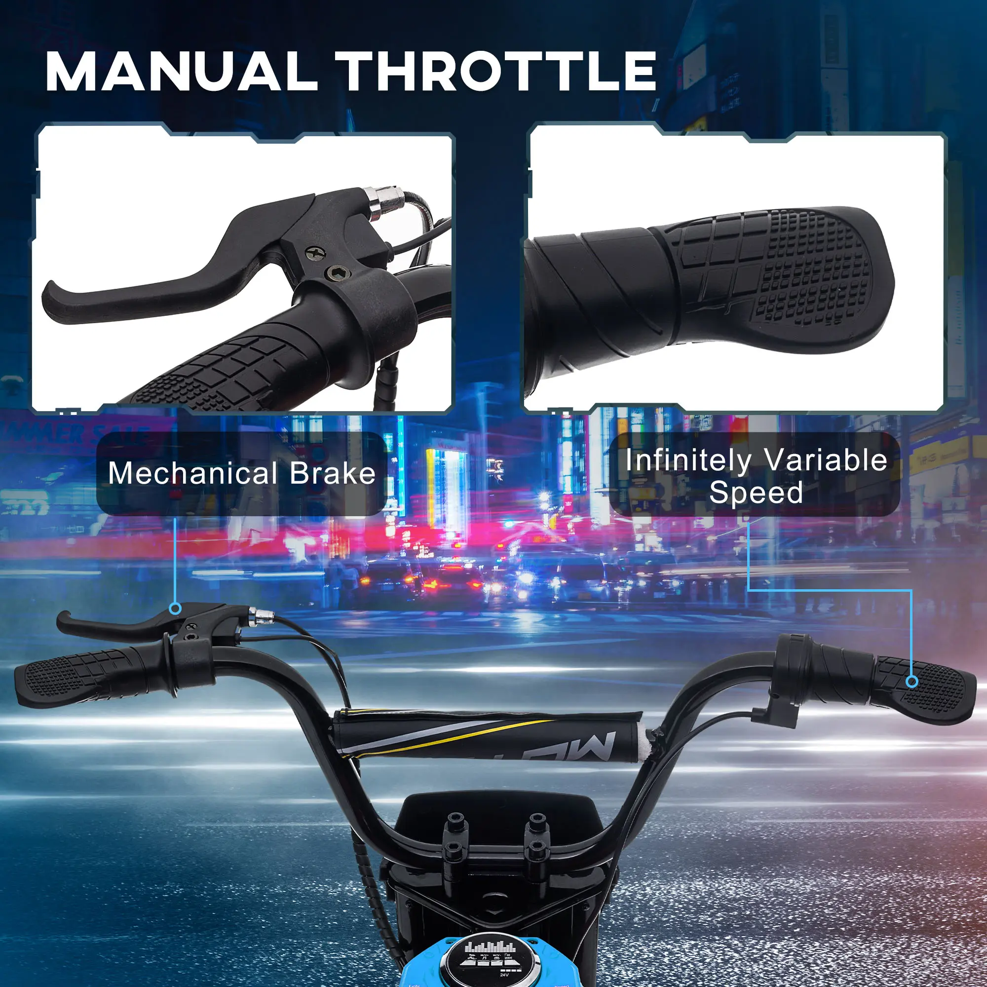 Electric Dirt Bike – 24V 350W Off-Road Ride-On Motorcycle with Rear Suspension, Brake & Speeds Up to 15 MPH