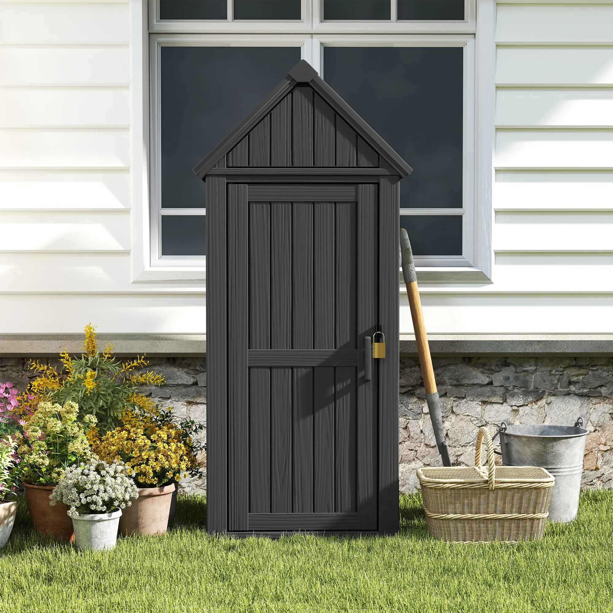 Outdoor Storage Cabinet, Cleaning Cabinet, Tool Cabinet, Rainproof and Waterproof, Sunproof for Backyards & Patios, Backyard Storage Box,Summervibes