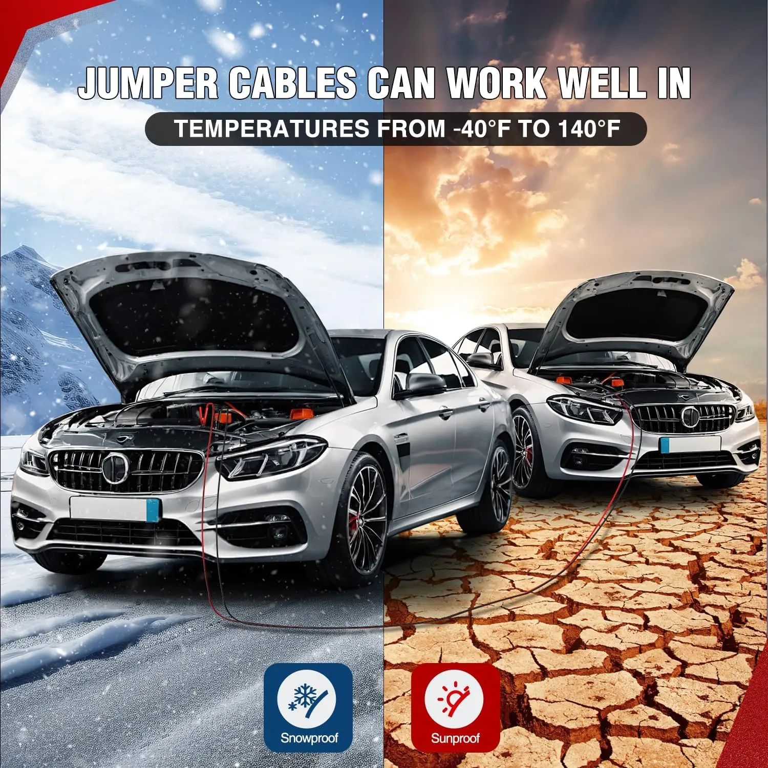 Nilight 0 Gauge 25 Feet Heavy Duty Jumper Cables 1000 Amp Booster Battery Cables with Permanent Installation kit and Quick Connect Plug Includes carrying bag for 12V & 24V Cars SUVs and Trucks summervibes fathersdaygift