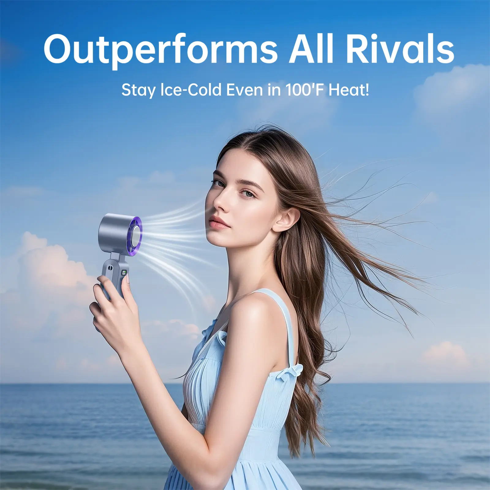 Portable fan Handheld High Speed Fan 199 Adjustable Levels Foldable for Summer Travel Vacation Essentials& Outdoor Activities cool fan