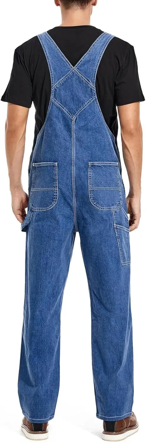 Men's 4-Pack Flex Denim Bib Overalls — Adjustable & Utility Ready