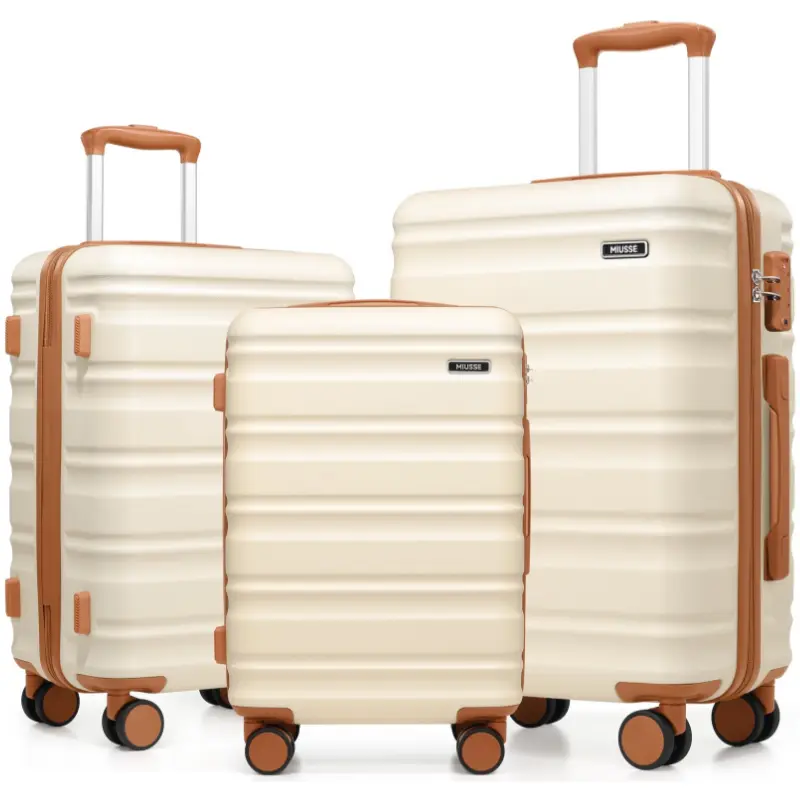 3-Piece Luggage Set 20"/24"/28" Hardside Suitcases with Double Spinner Wheels TSA Lock Lightweight Durable Travel Luggage Set #Summervibes