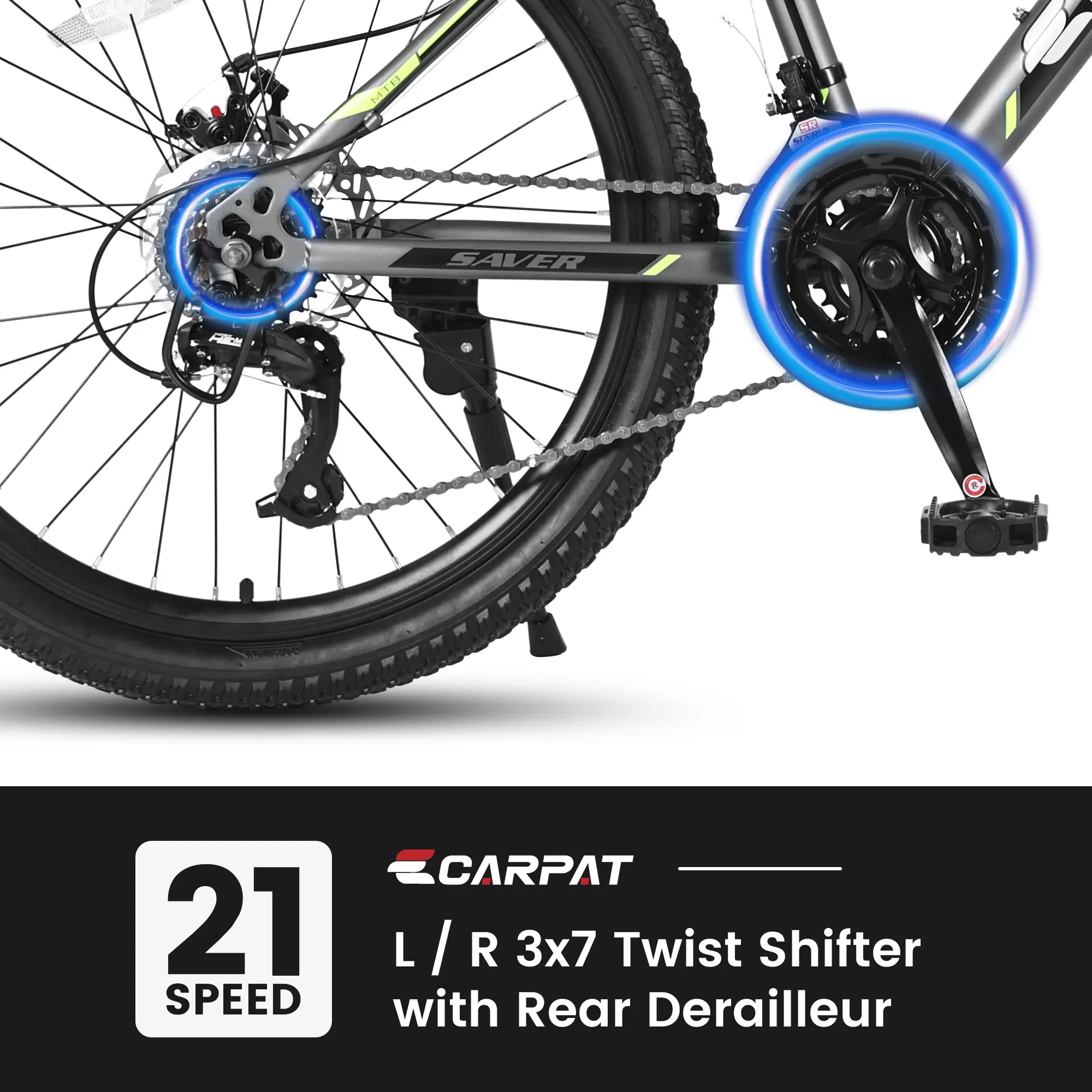 26'' Mountain Bike – 21-Speed Lightweight MTB with Durable Steel Frame for Urban & Trail Riding