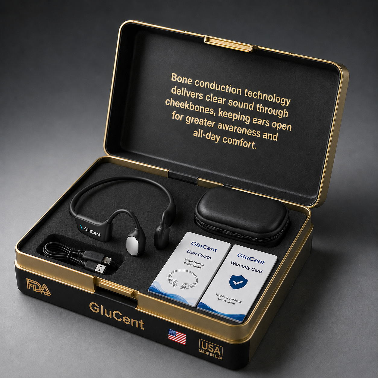 Final 2 Hours : Only Limited Stock Left GluCent® Bone Conduction Smart Hearing Headphones （Mayo Clinic Recommended）
