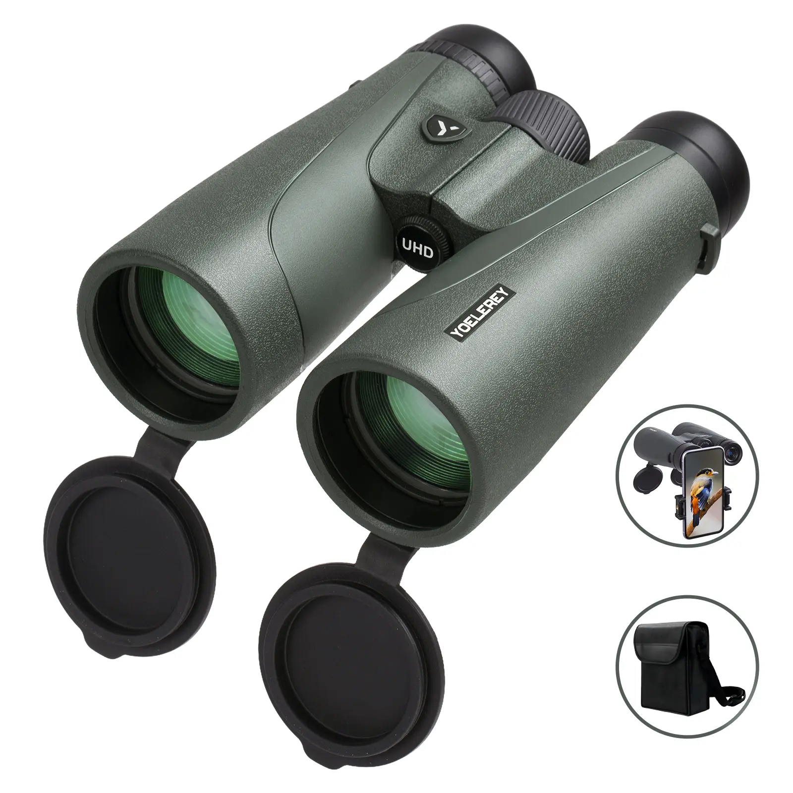 Updated 15x52 UHD High Powered Long Range Binoculars, 23mm Large Eyepieces, BAK4 Prism for Low Light, Camping