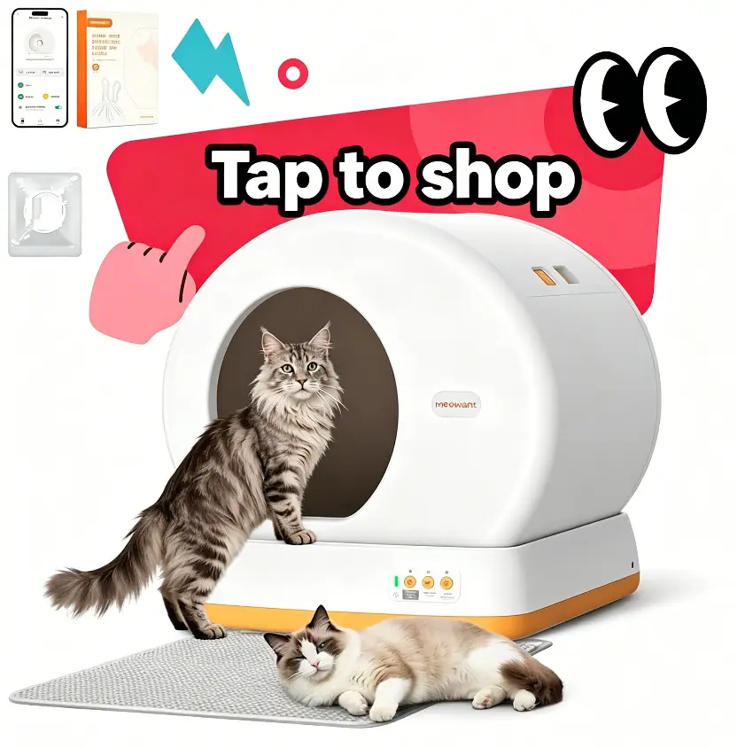 Automatic Self-Cleaning Litter Box – App Control, Odor-Free Design, Ultra-Quiet Operation & Multi-Cat Friendly