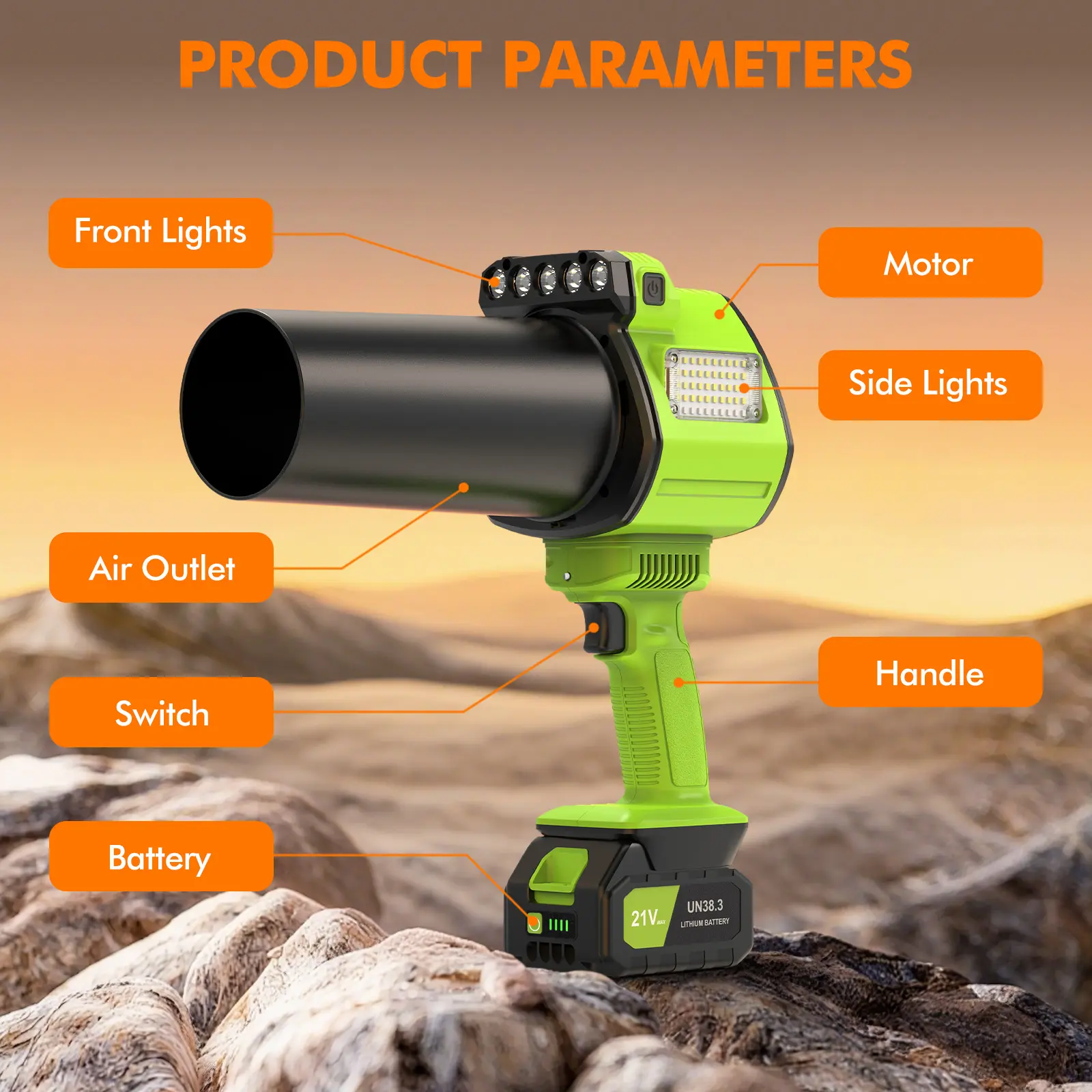 Updated Leaf Blower Cordless with Lights, 21V Powerful Electric Leaf Blowers with 2 x 3.0Ah Batteries & Charger, 700CFM 140MPH 900G Wind Pressure Lightweight Handheld Blower