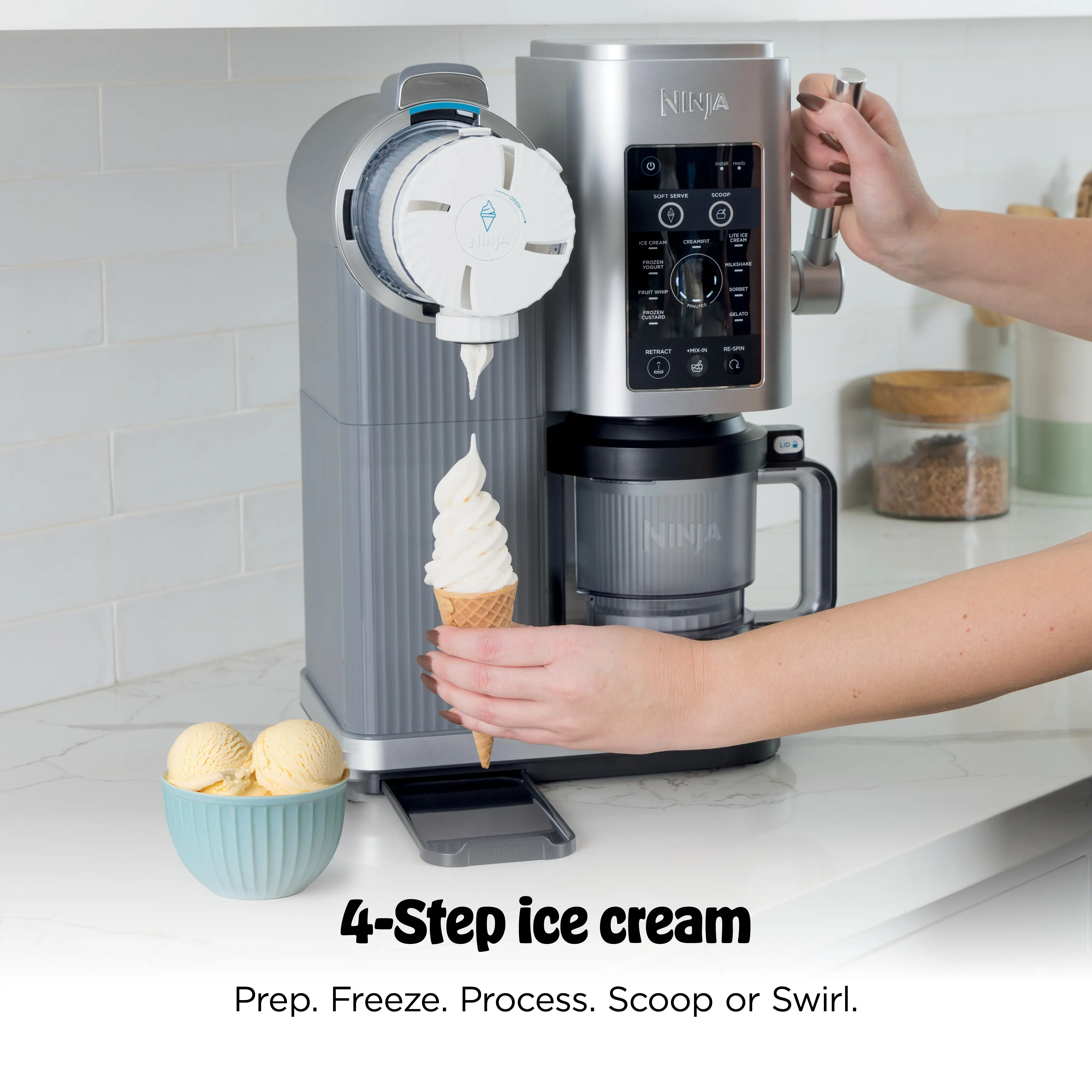 Soft Serve Ice Cream Machine – Make Homemade Ice Cream, Frozen Yogurt, Sorbet & Swirled Treats with Ease