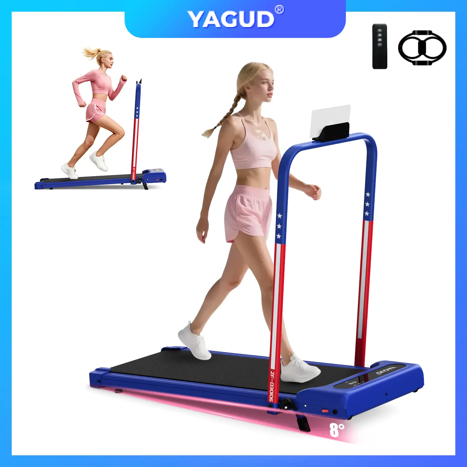 Foldable Adjustable Incline Treadmill