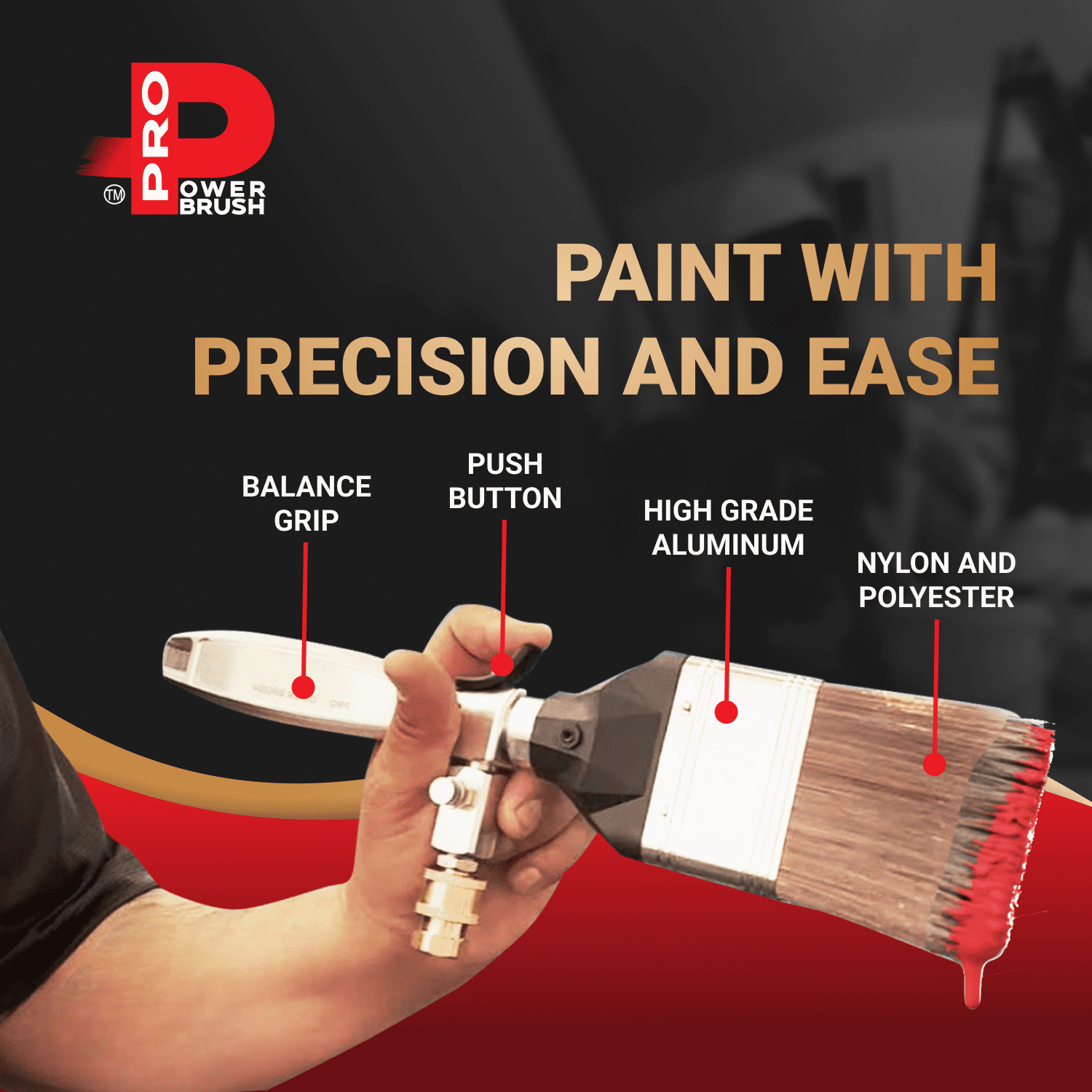 Pro PowerBrush Painters Backpack 20 Liter Electric Paint Machine with Power Brush Handle 7-45 Psi