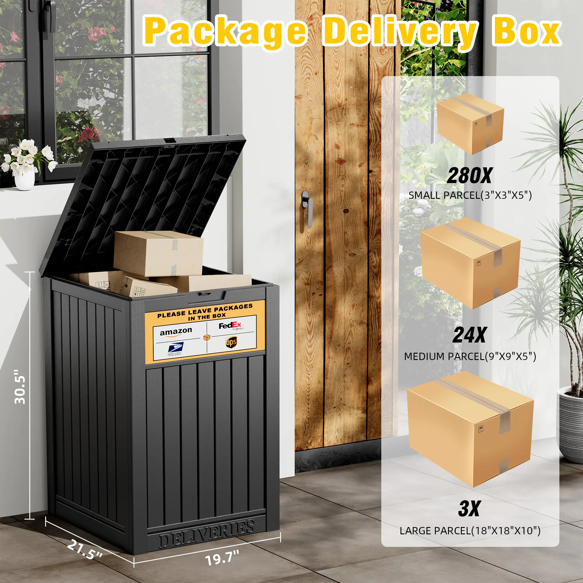 Anti-Theft Lockable Storage Box – Waterproof Outdoor Package Delivery Box with Large Secure Capacity