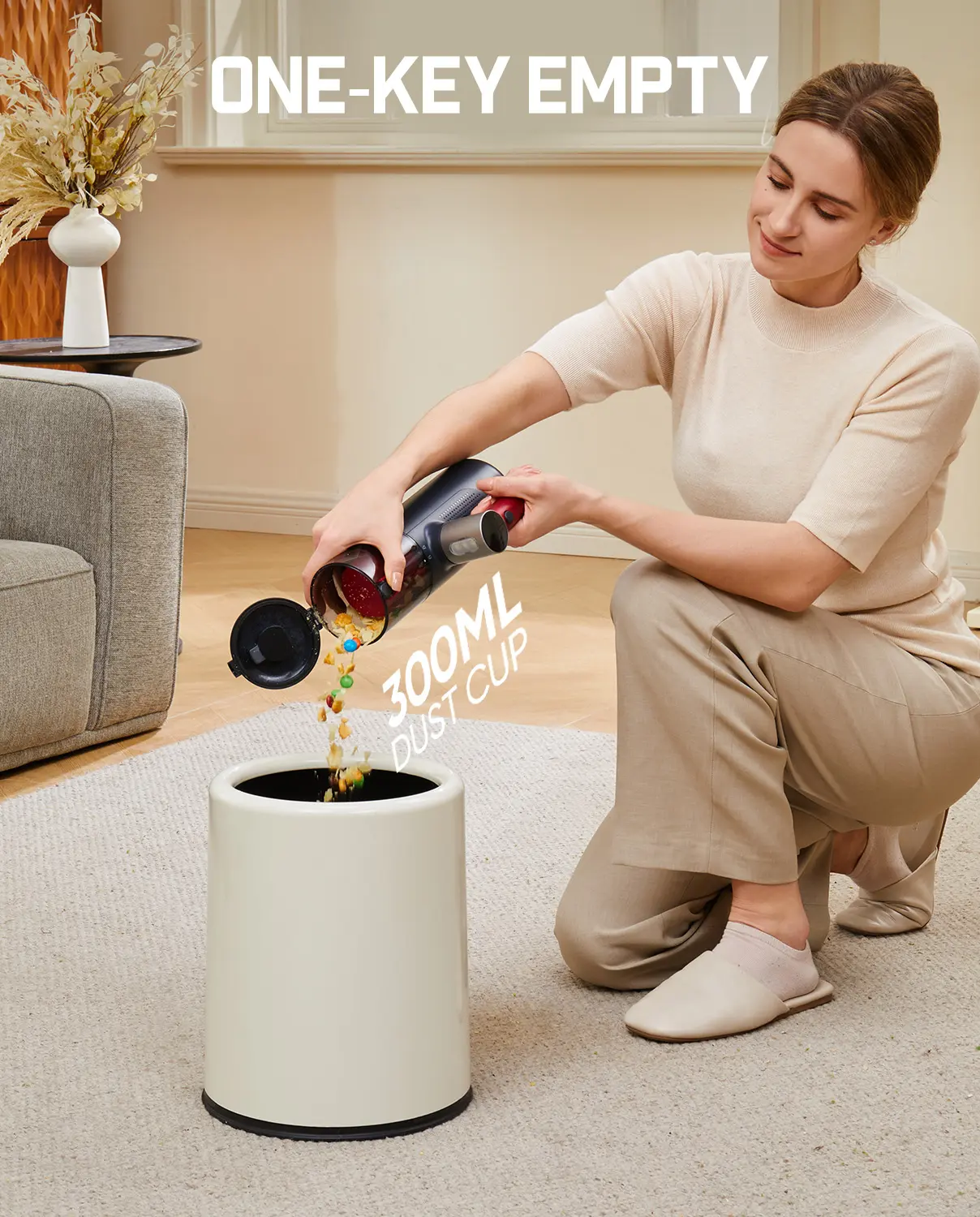 4-in-1 Cordless Handheld Vacuum – Powerful Brushless Motor, Rotating Handle & Multi-Surface Cleaning for Home & Car