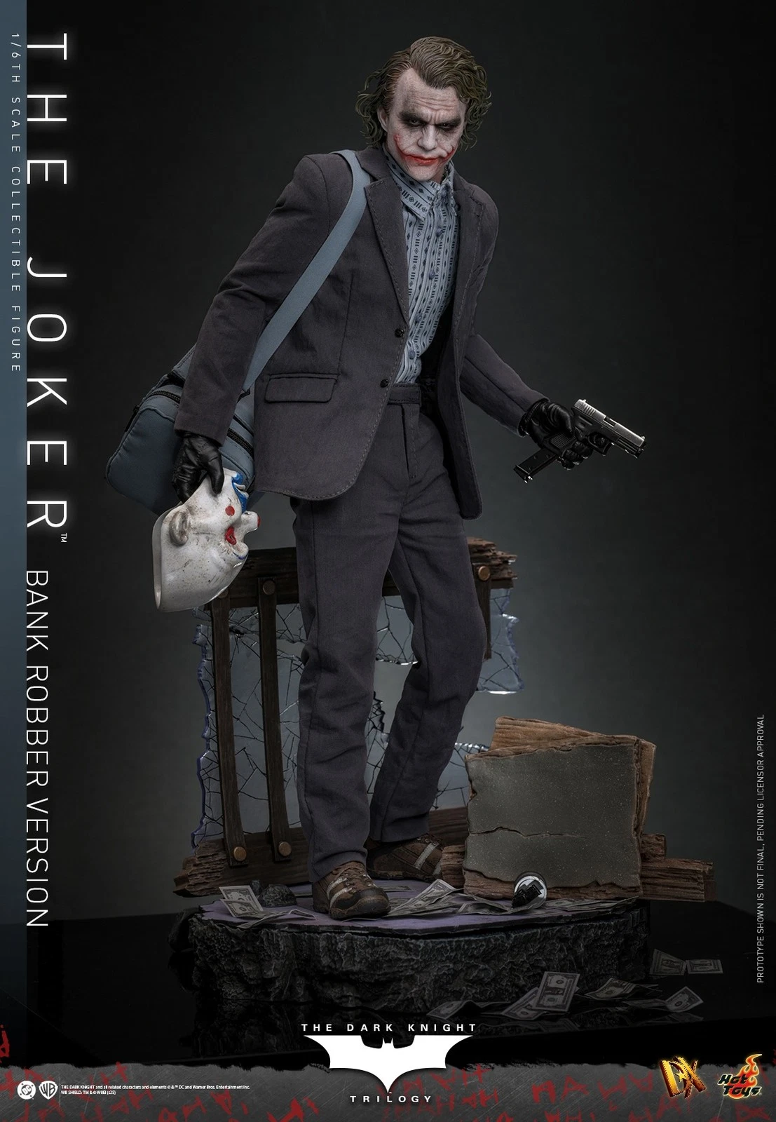 The Dark Knight: 1:6 Scale Bank Robber The Joker, Movie Masterpiece
