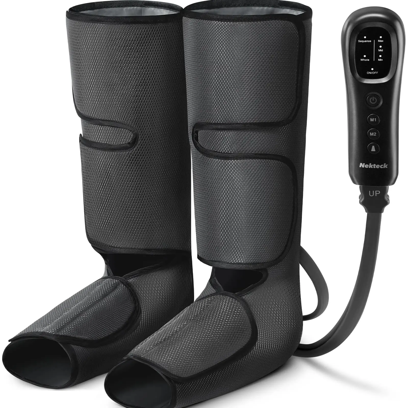 Air Compression Leg Massager Black Calf & Foot Massager Adjustable Massage Boots for Home Office Use with 3 Modes & 2 Timers Comfort Gifts for Mom Dad - Relaxing