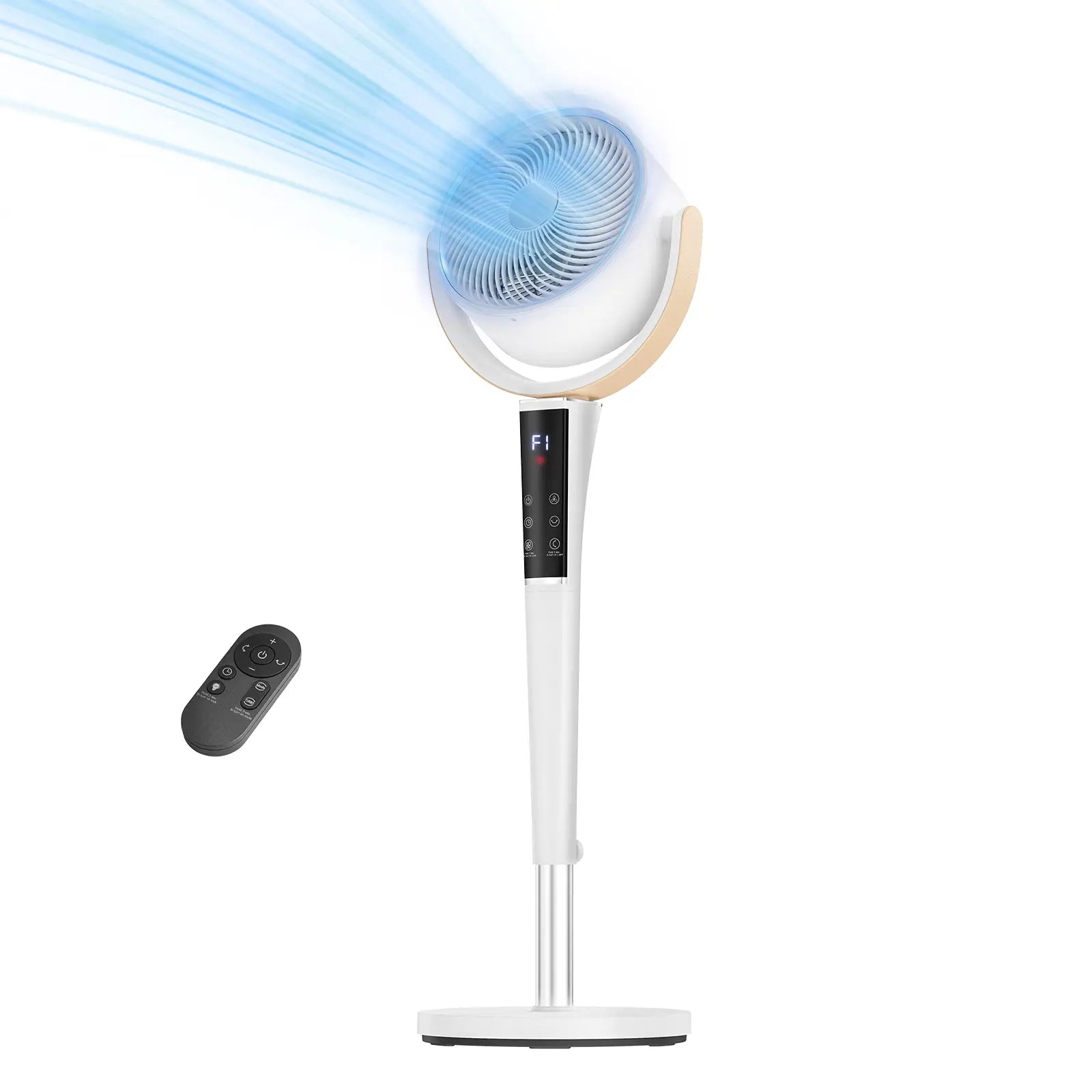 Bedroom Fan | 15 Speed Settings | 120° Oscillation | LED Light | DC Motor | Buy 2 for Popular Choice, Buy 3 for the Best Deal