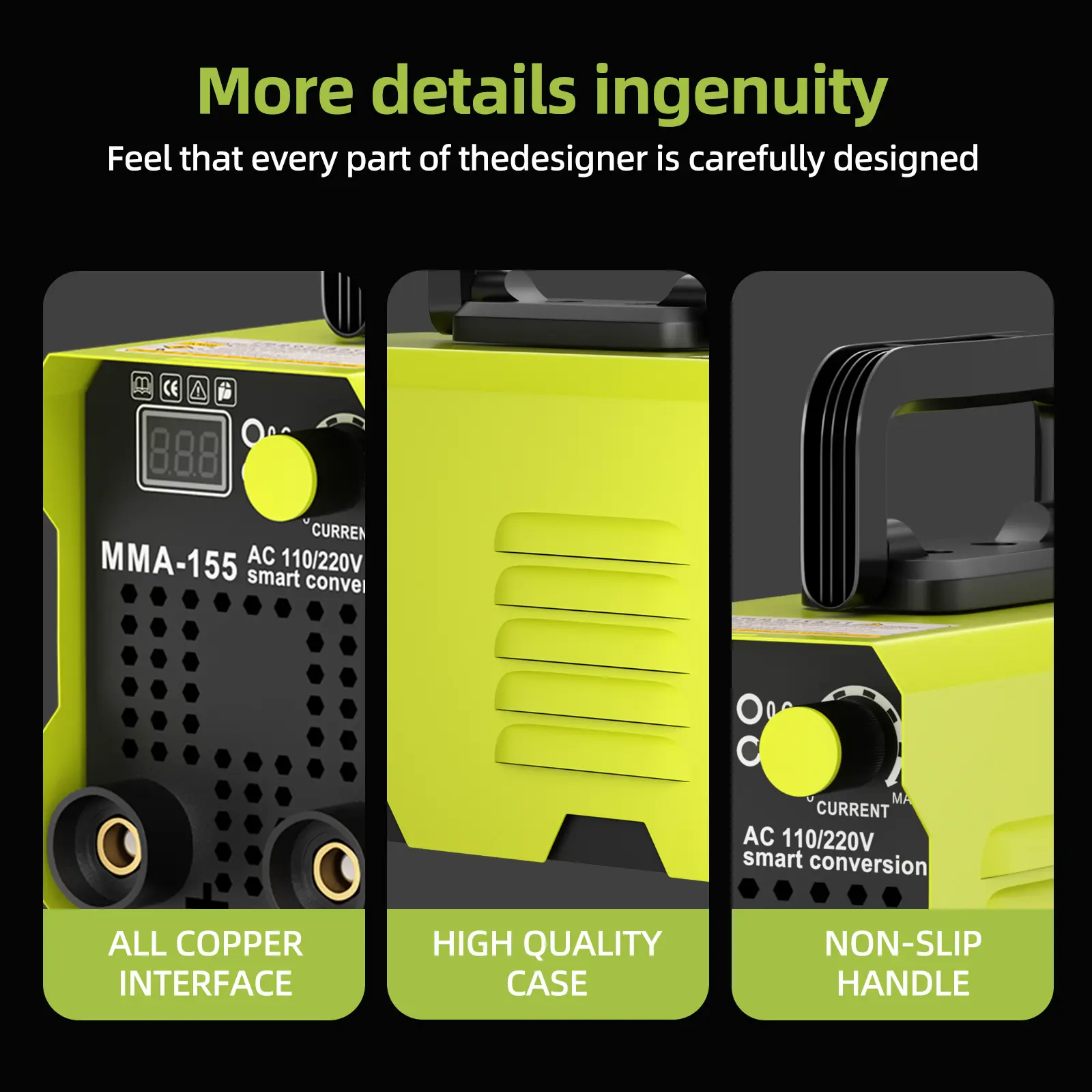155Amp Portable Welding Machine, Stick Welder, AC 110/220V smart conversion, LED Display Digital Welder, Portable MMA Arc Welder