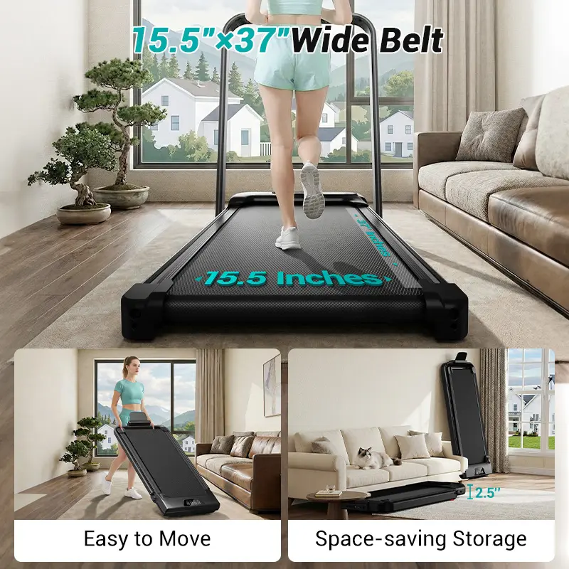 Under Desk Incline Treadmill, High Definition Big Screen Walking Pad with Incline for Home Small, 2.5 HP Quiet Brushless, 300 LBS Capacity