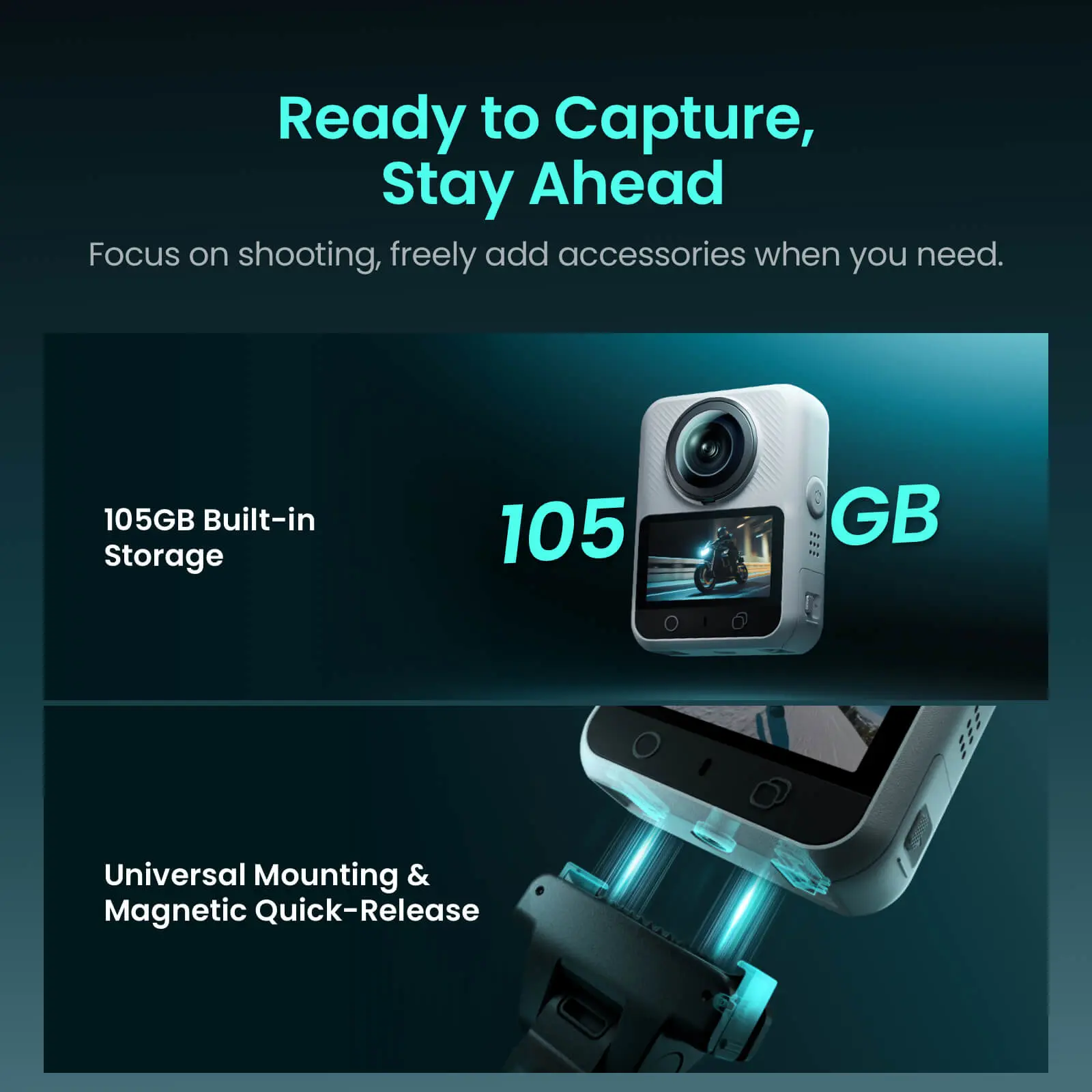 8K 360° Action Camera – 100MP Photos, Waterproof Design, Built-In Storage & AI-Powered Vlogging Features