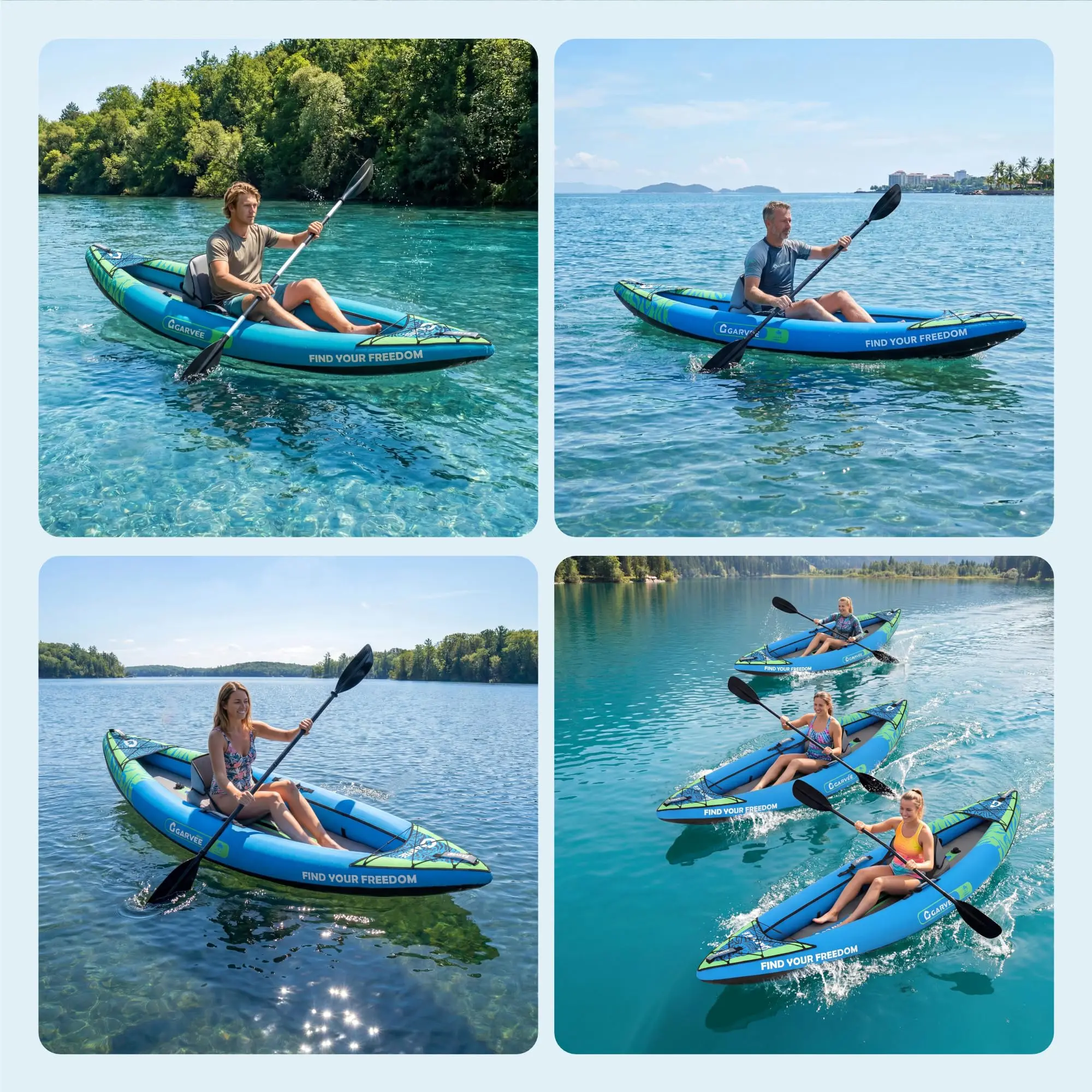 2-Person Inflatable Kayak - Complete Portable Adventure Kit