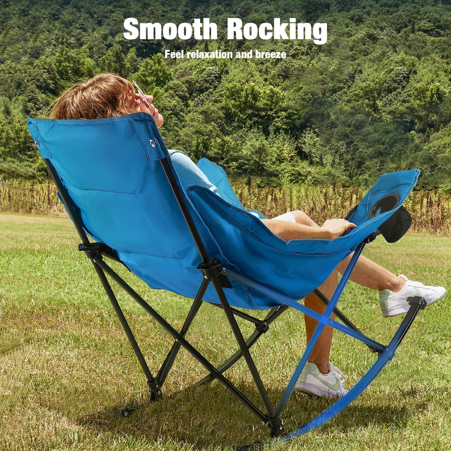 Outdoor Folding Rocking Camping Chair for Adults