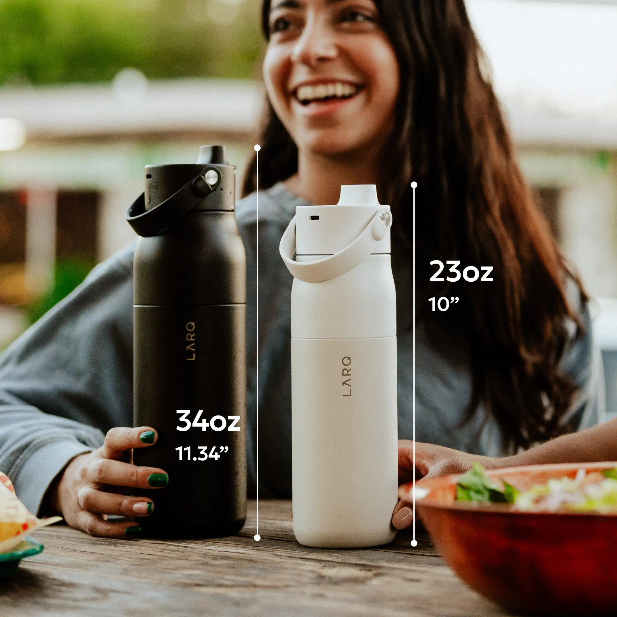 Self Cleaning Water Bottle - UV Water Purifier with Filter Straw, Smart App Hydration Tracking, Insulated Stainless Steel