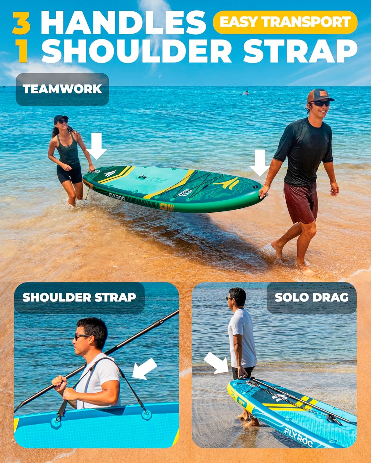 11'6x35'' Extra Wide Inflatable Paddle Board, 450lb Capacity Stand Up Paddle Board for Adults (x3)